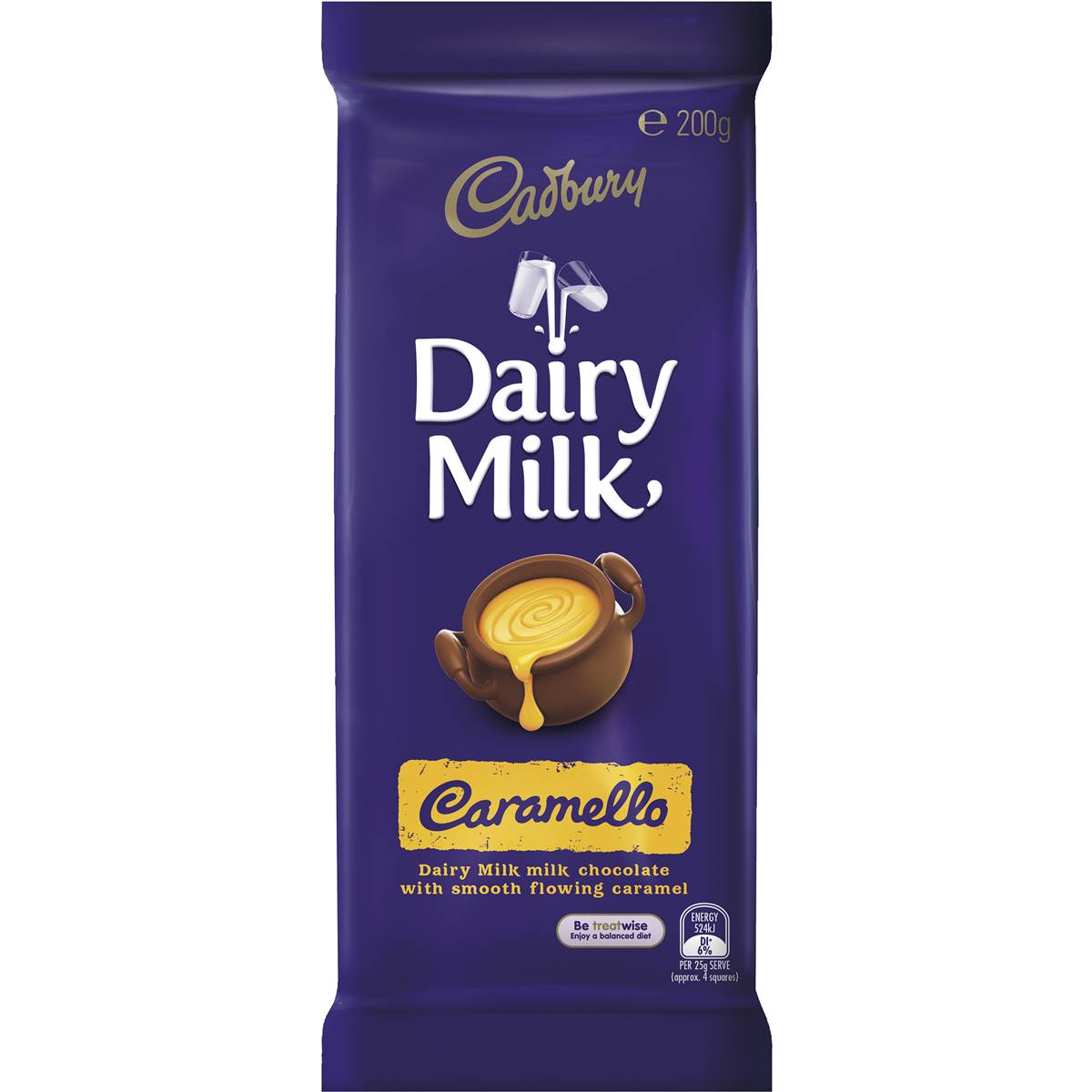 Cadbury Dairy Milk Chocolate Caramello 200g Block Woolworths