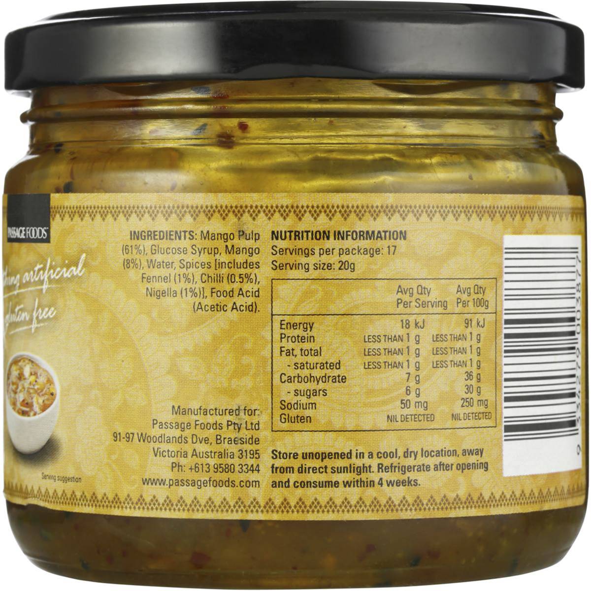 Passage To India Chutney Mango 340g Woolworths