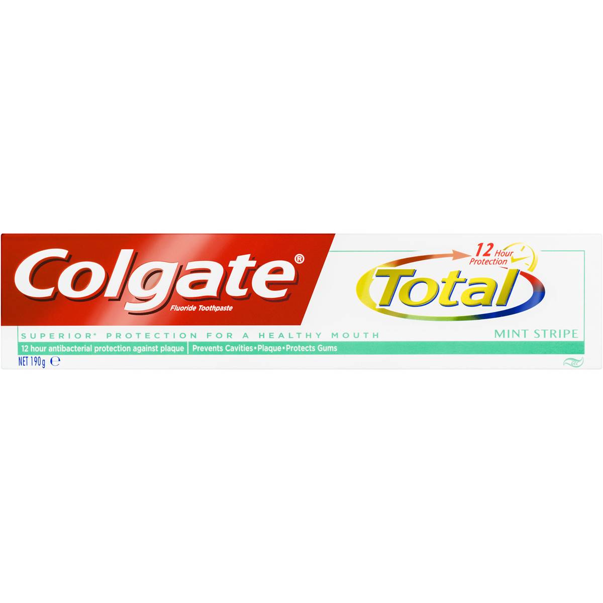 Colgate Total Mint Stripe Fluoride Gel Toothpaste 190g | Woolworths