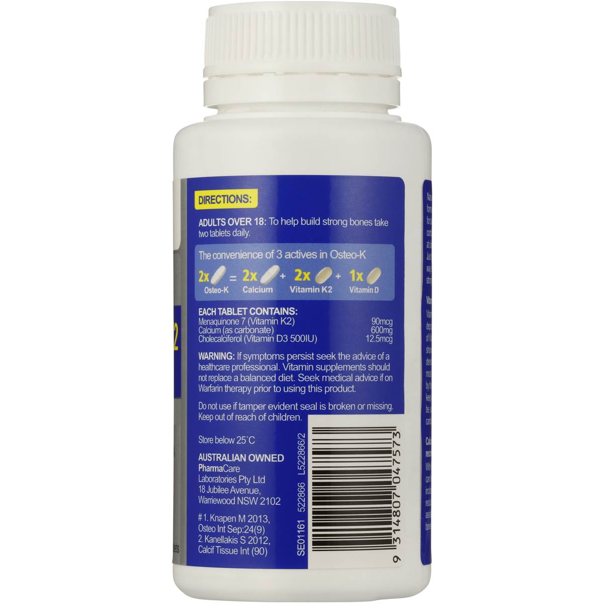 Natures Way Osteo-k Calcium & K2 With Vitamin D 50pk | Woolworths