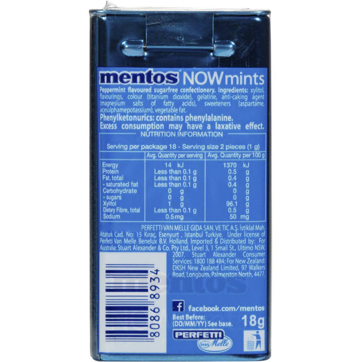 Mentos Now Fresh Mint 18g | Woolworths