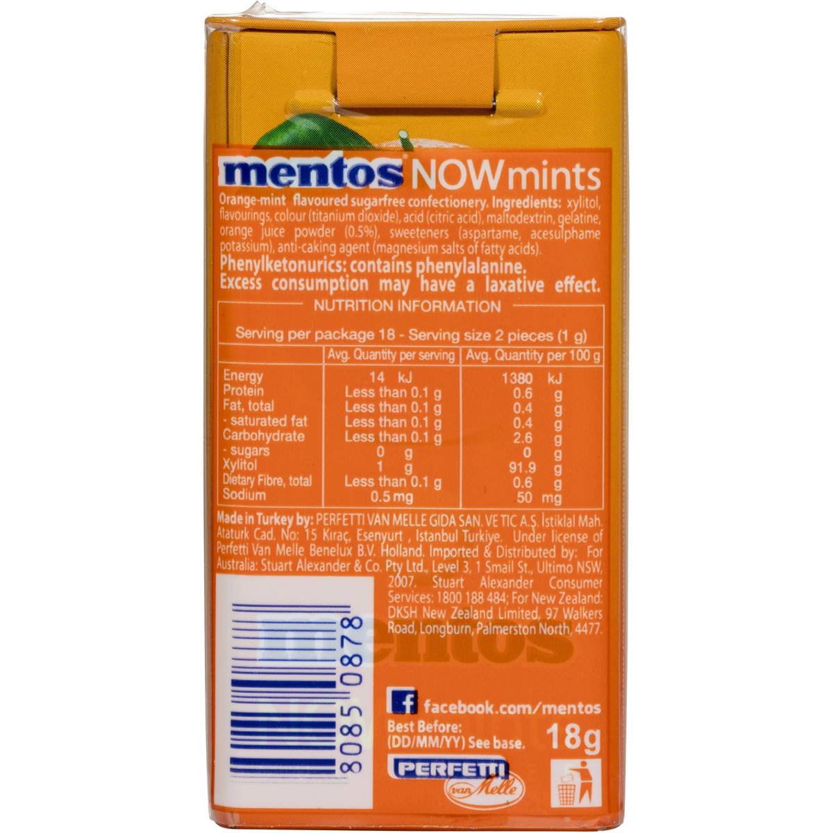 Mentos Now Mints Orange 18g Woolworths
