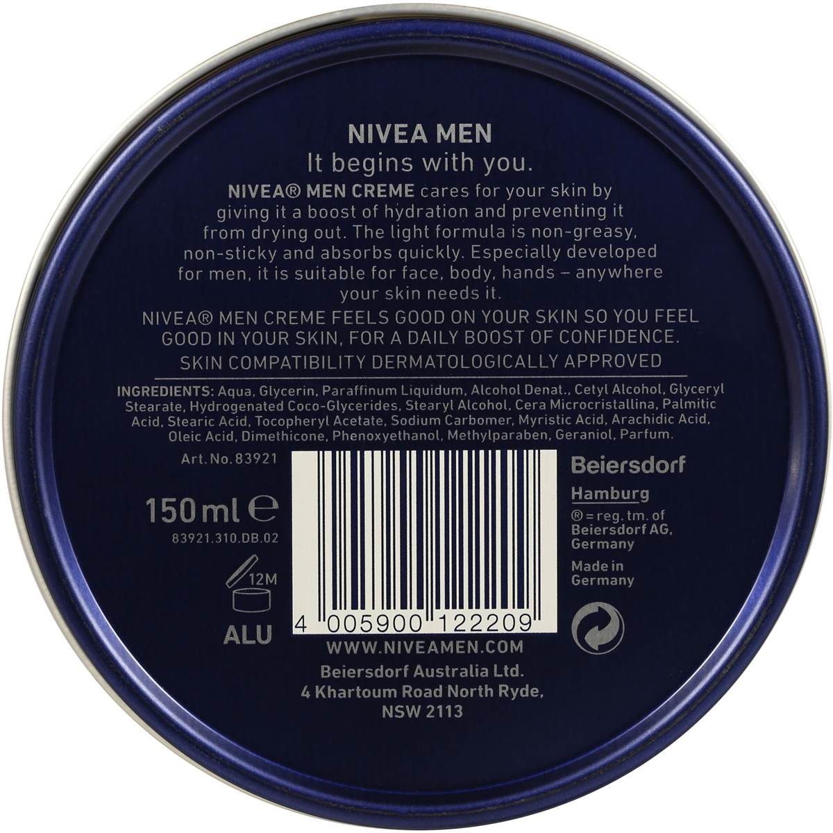 Nivea Men Face Care Cream 150ml Woolworths