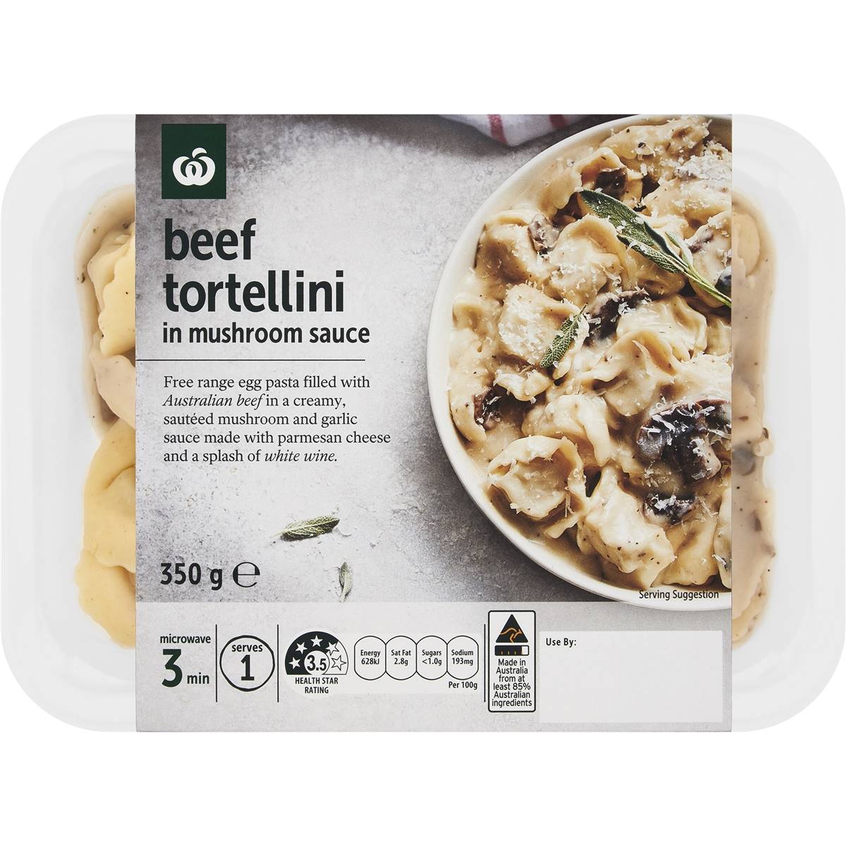 Woolworths Beef Tortellini With Creamy Mushroom Sauce 350g Woolworths