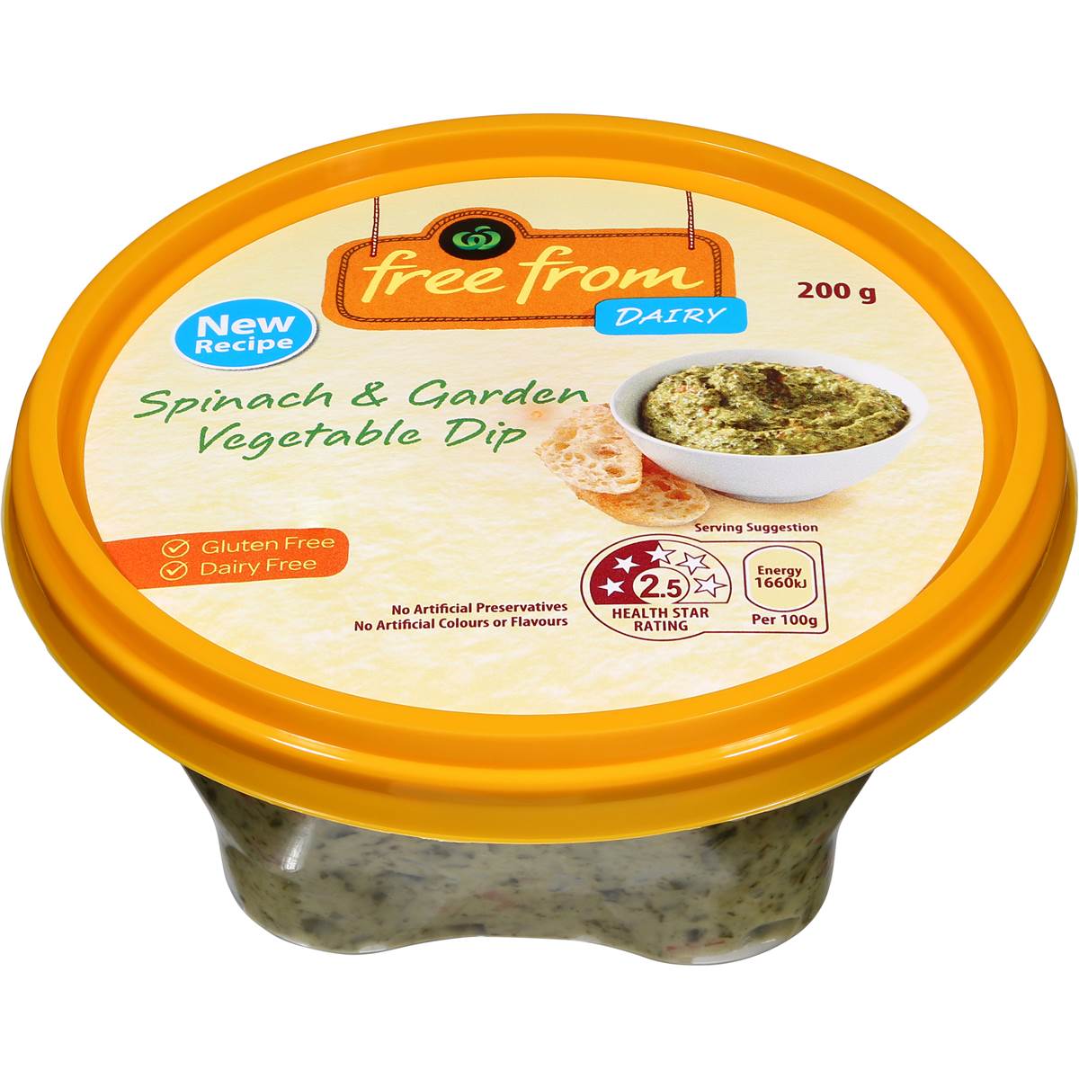 Woolworths Free From Dairy Spinach & Garden Vegetable Dip 200g Woolworths