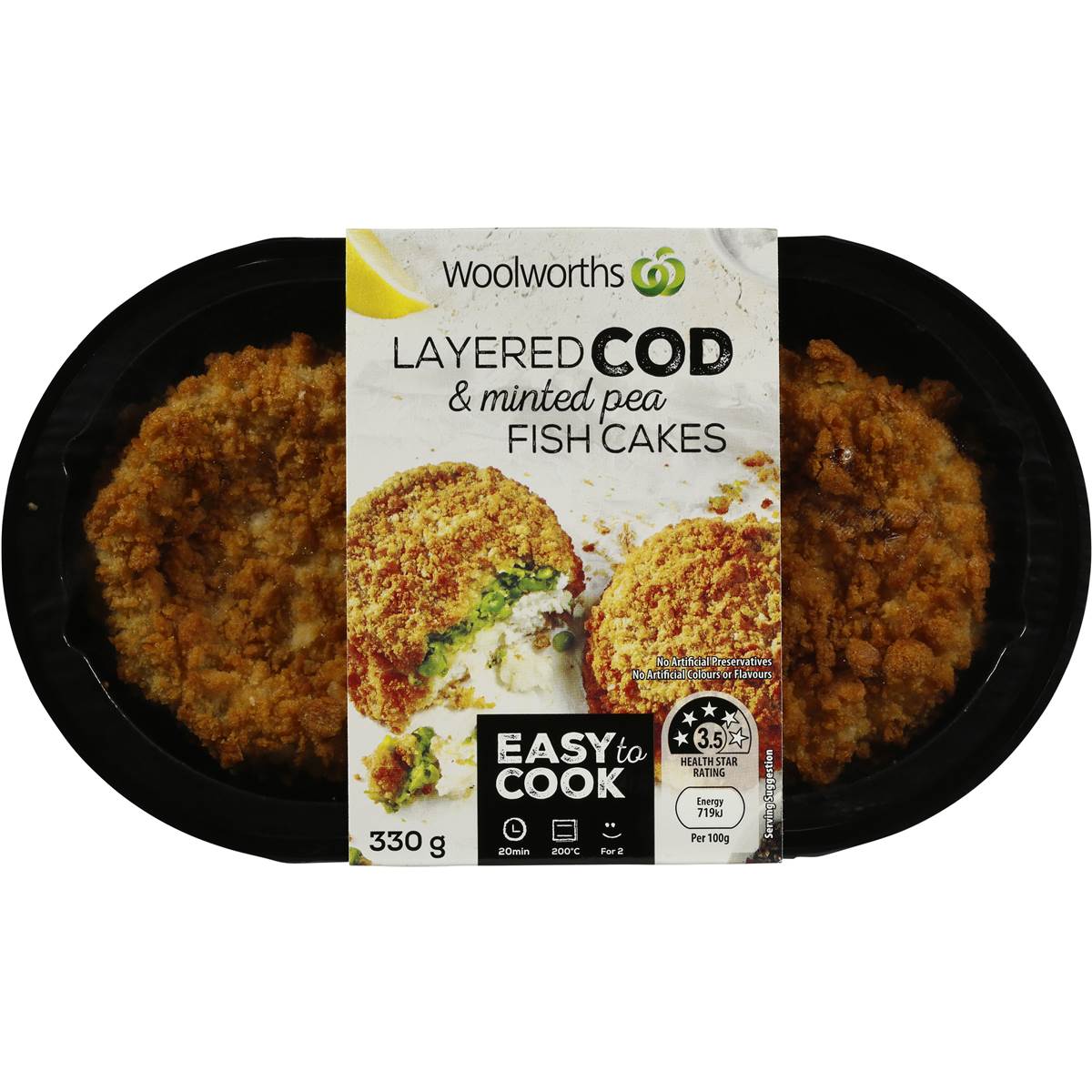 Woolworths Cod Pea Fish Cakes 330g Woolworths
