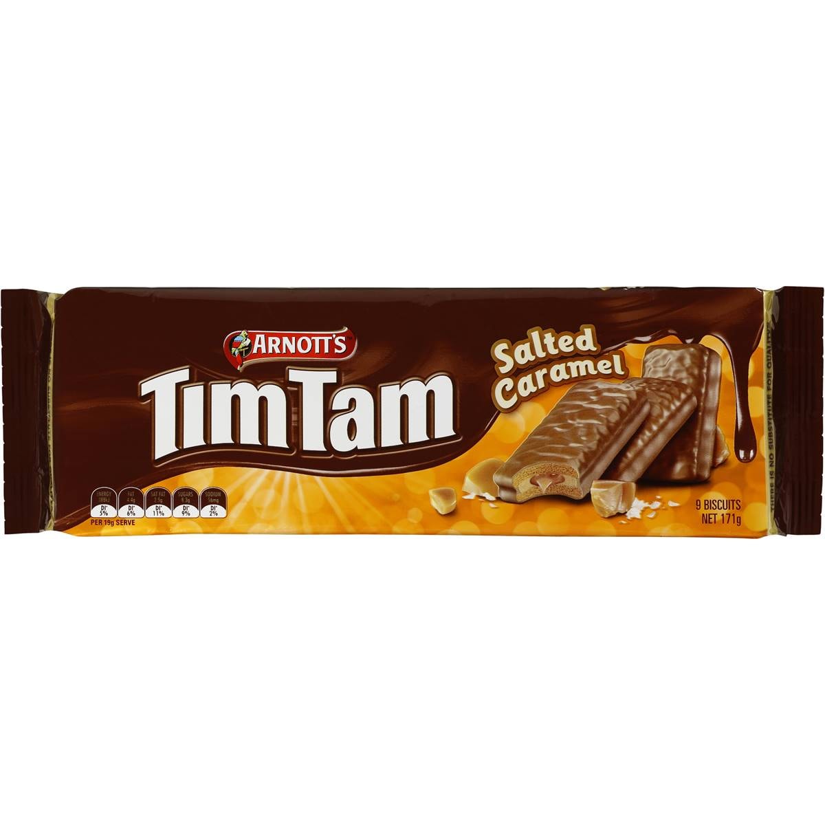 Arnott's Tim Tams Chocolate Salted Caramel 171g Woolworths