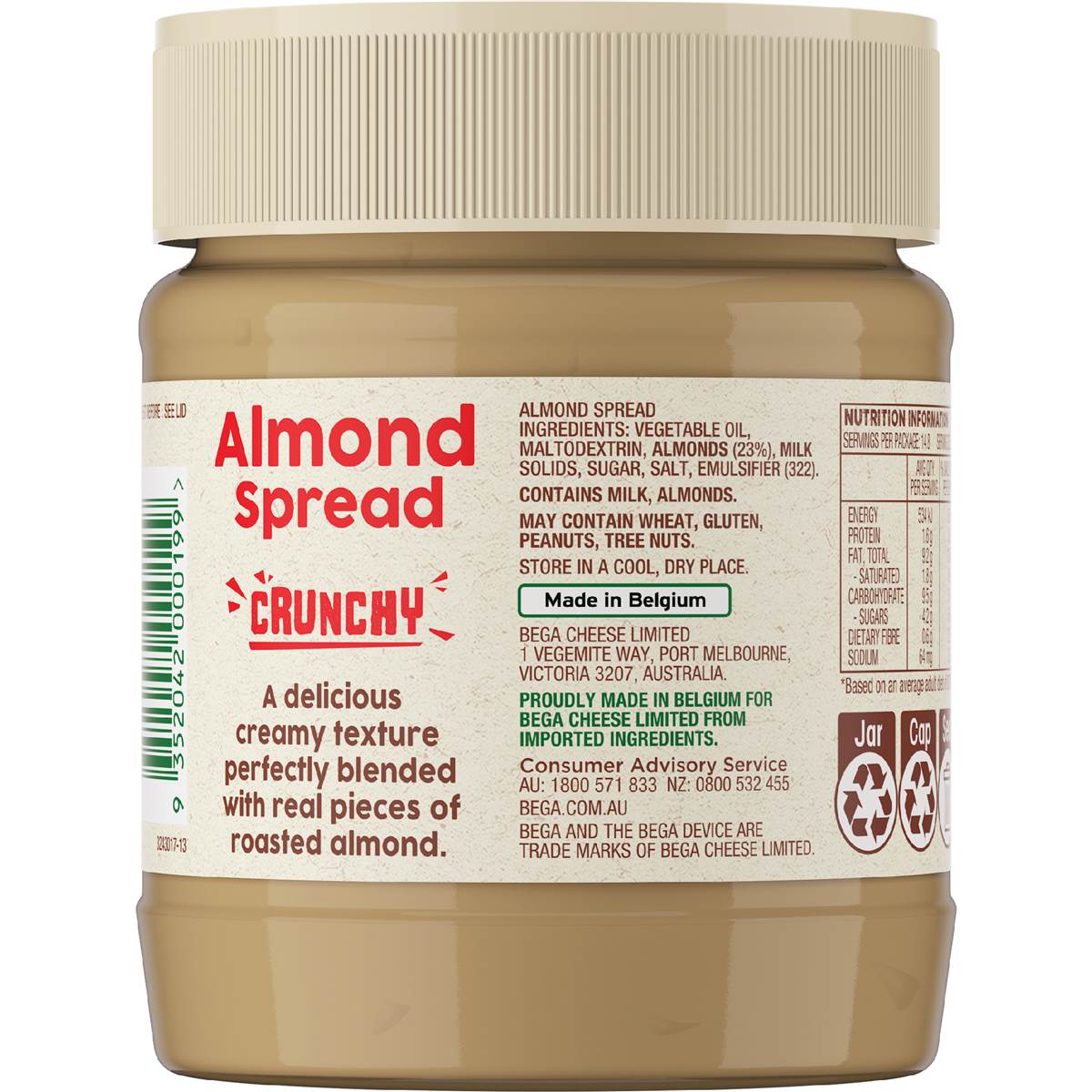 Bega Almond Spread Crunchy 325g Woolworths
