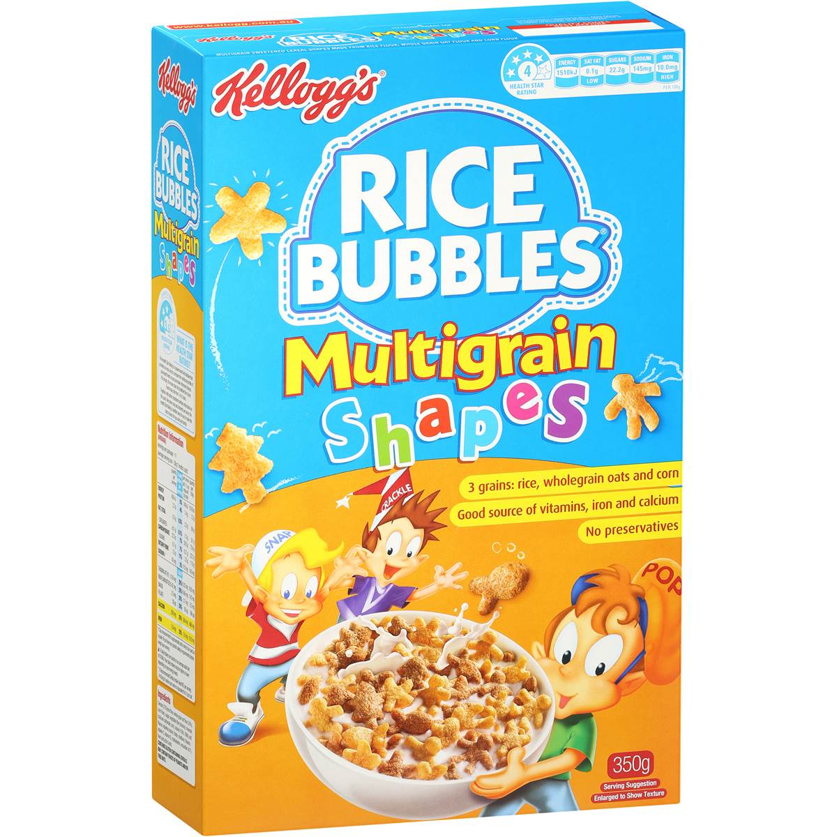 Kellogg's Rice Bubbles Multigrain Shapes 350g | Woolworths