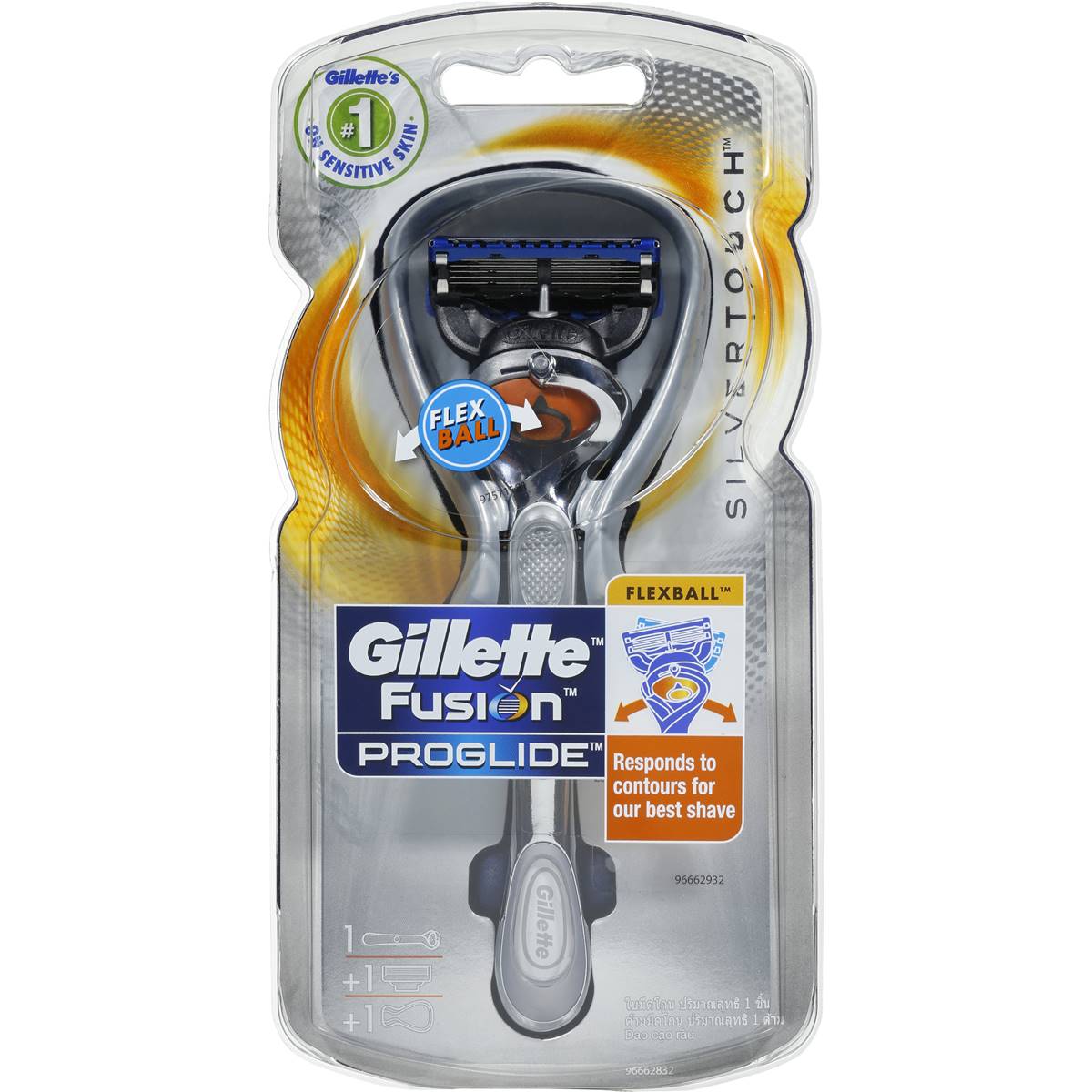 Gillette Fusion Proglide Silver Touch Manual Men's Razor Each | Woolworths