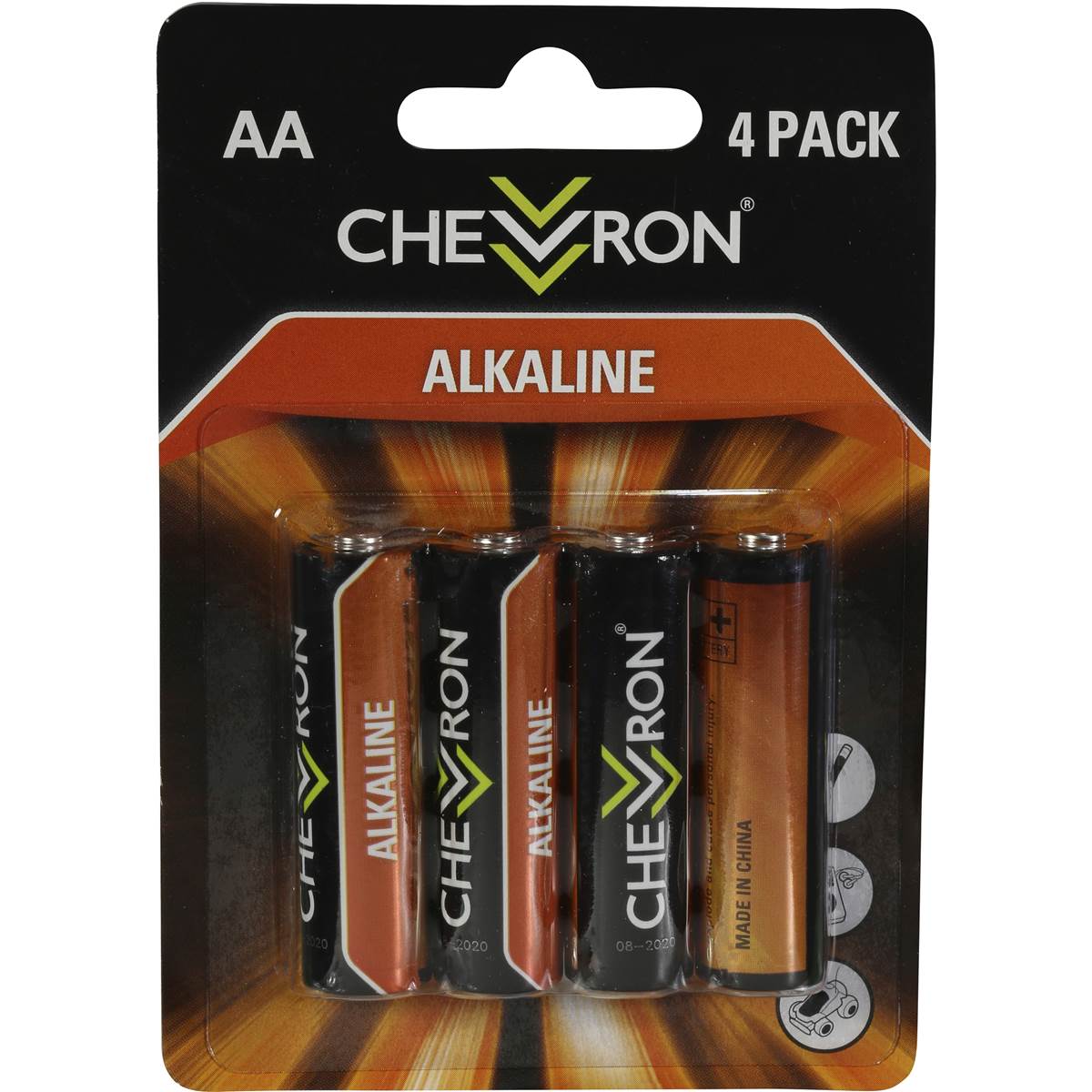Chevron Aa Batteries Alkaline 4 Pack Woolworths