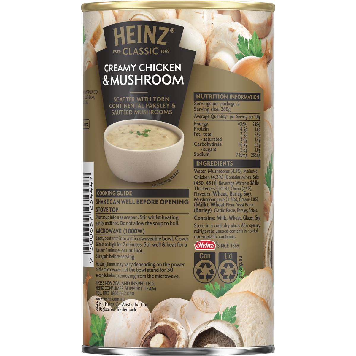 Heinz Classic Canned Soup Creamy Chicken & Mushroom 520g Woolworths