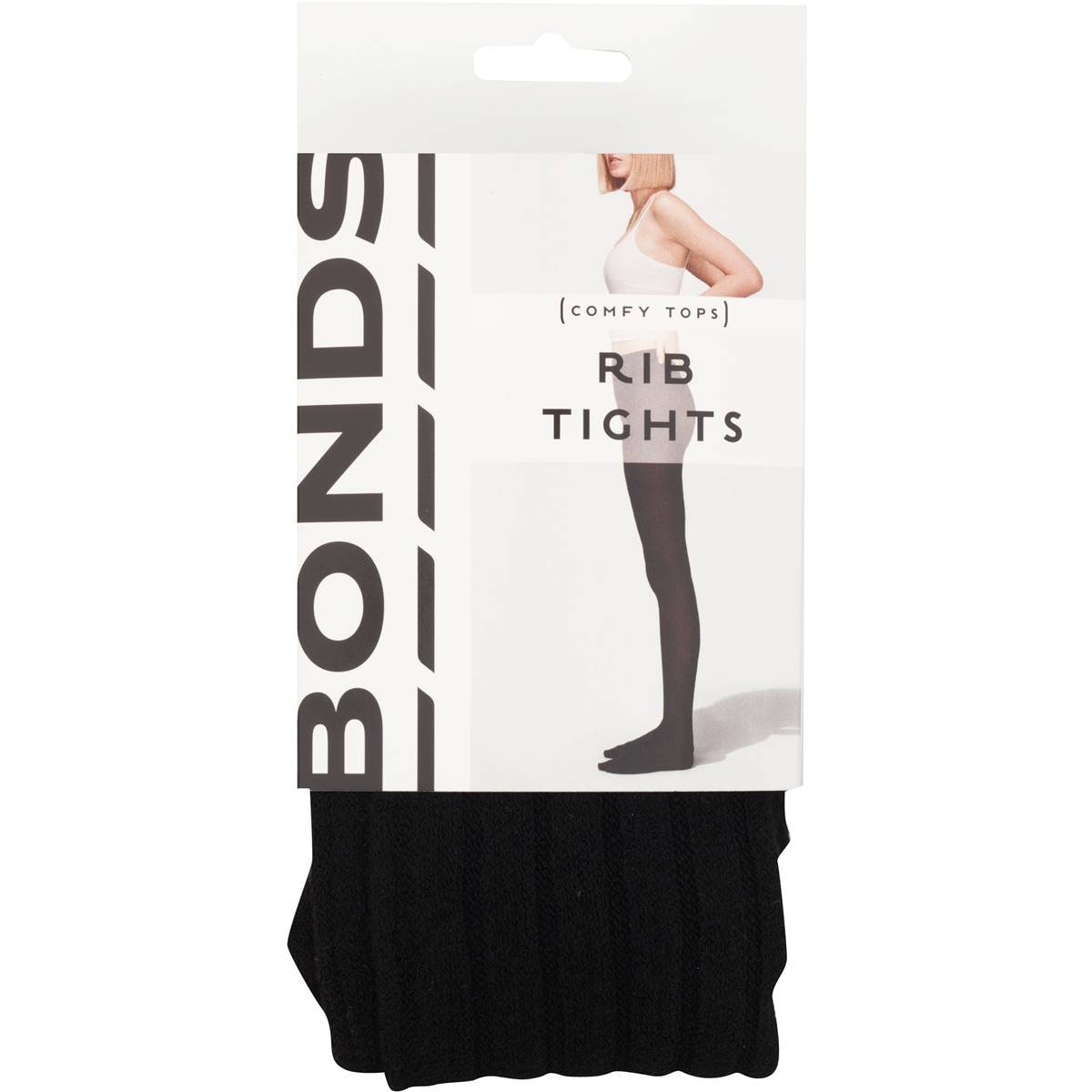 Bonds Comfy Tops Rib Tights Black Smlmed Each Woolworths