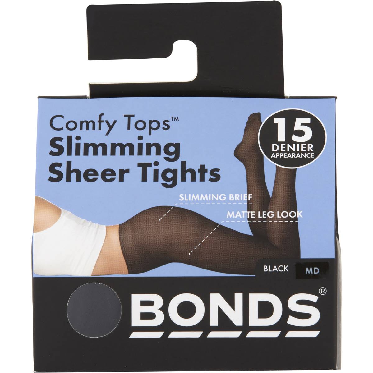 Bonds Comfy Tops Slimming Sheer Tights Black Med
