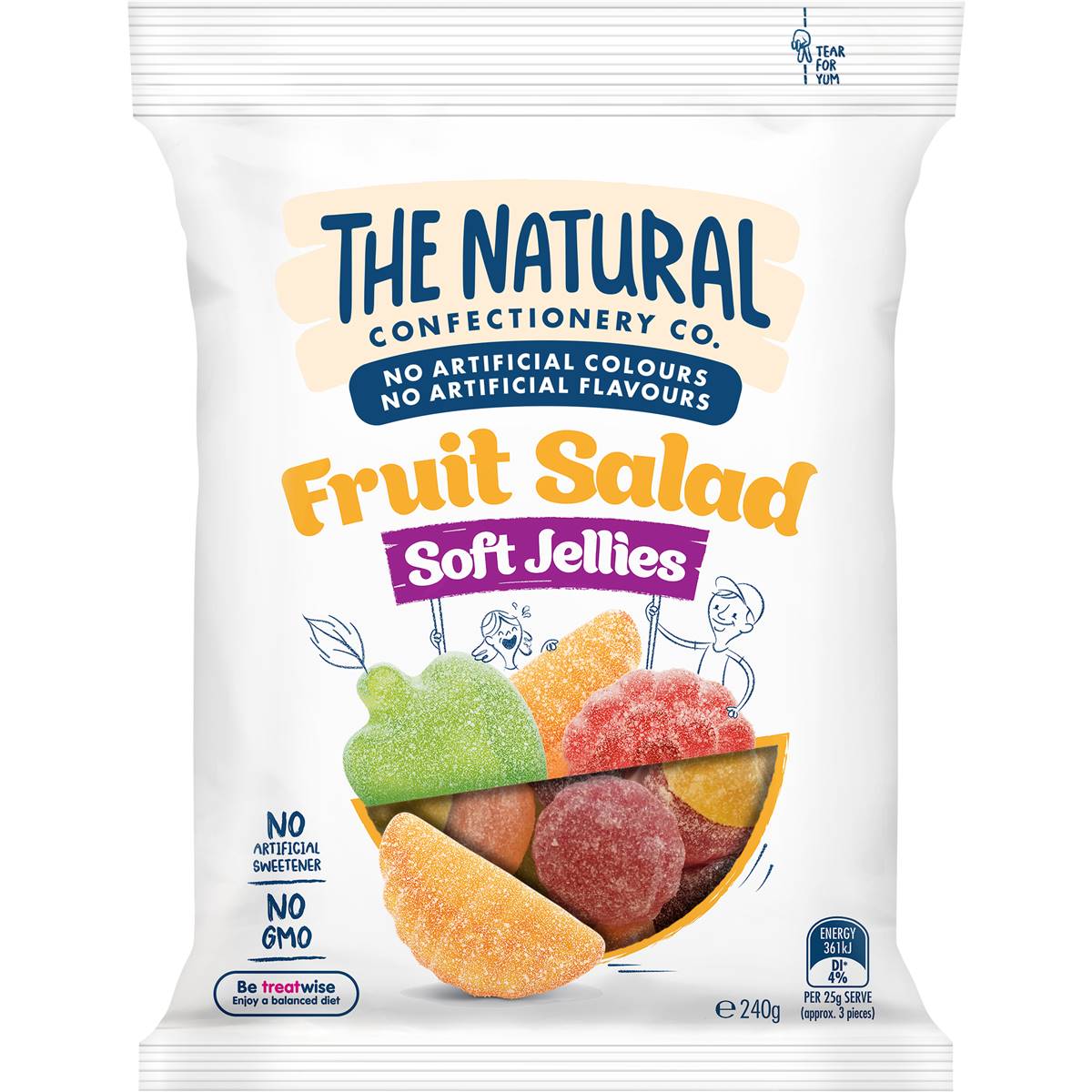 The Natural Confectionery Co. Soft Jellies Fruit Salad Lollies 240g