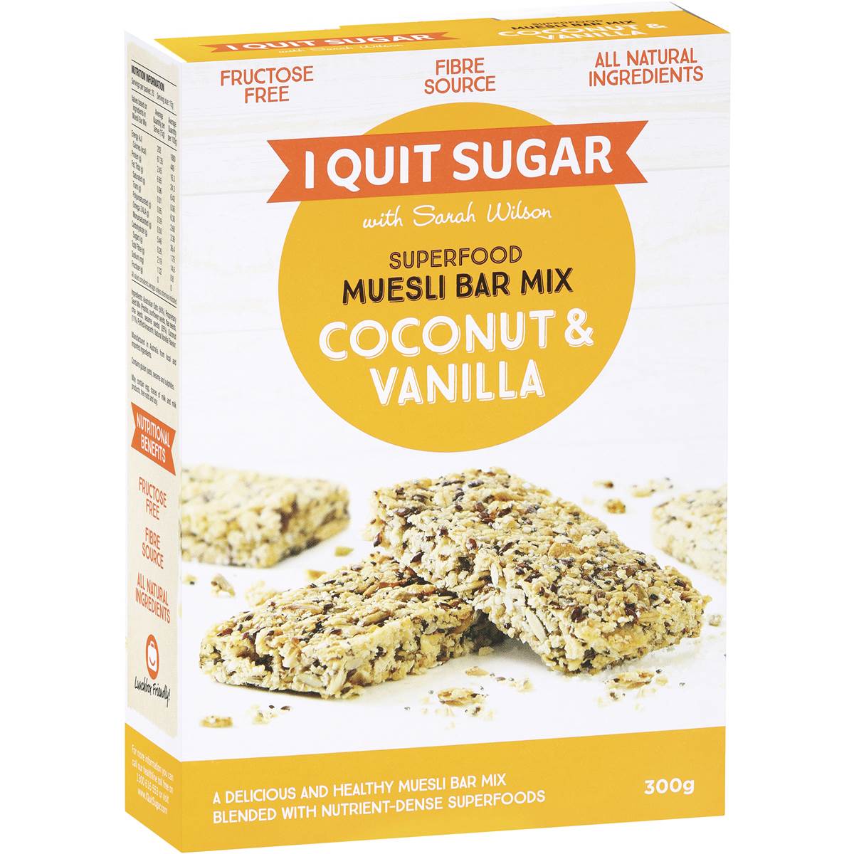 I Quit Sugar Superfood Muesli Bar Mix Coconut & Vanilla 300g Woolworths