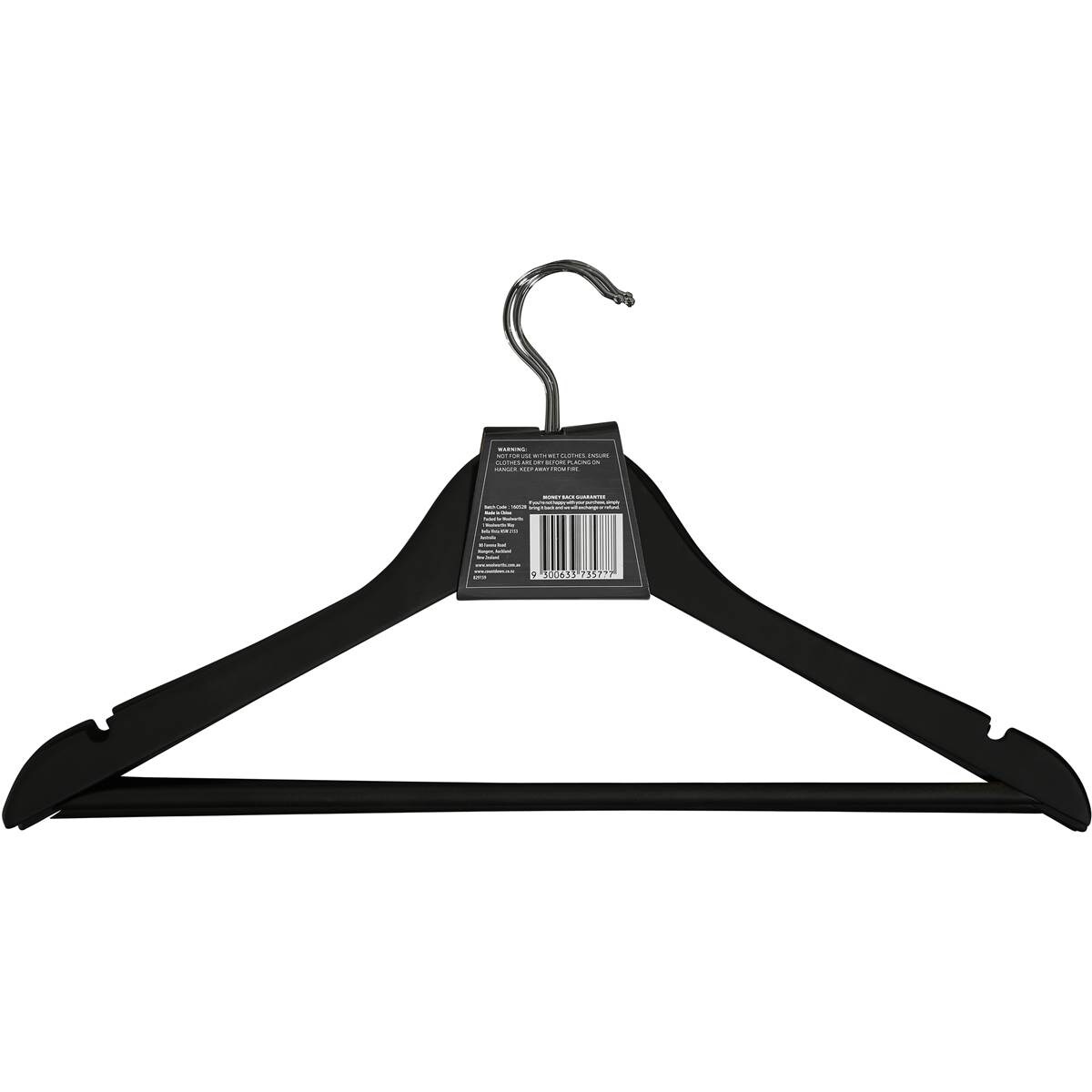 Inspire Non Slip Wooden Coat Hanger 3 Pack Woolworths