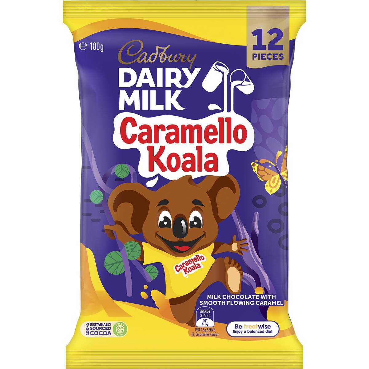 Cadbury Dairy Milk Chocolate Caramello Koala Share Pack 12 Mini Bars