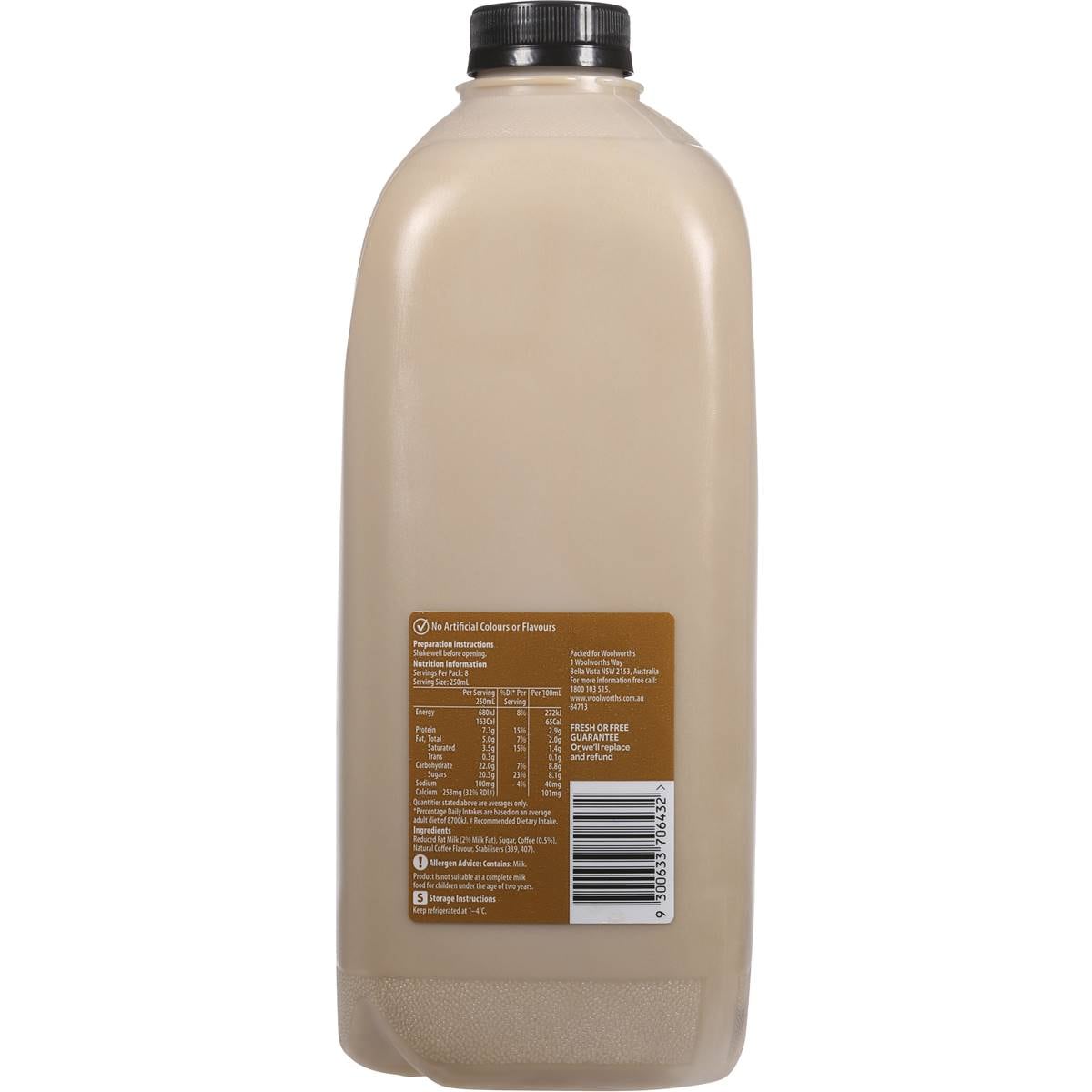 Woolworths Select Iced Coffee Flavoured Milk 2l Woolworths