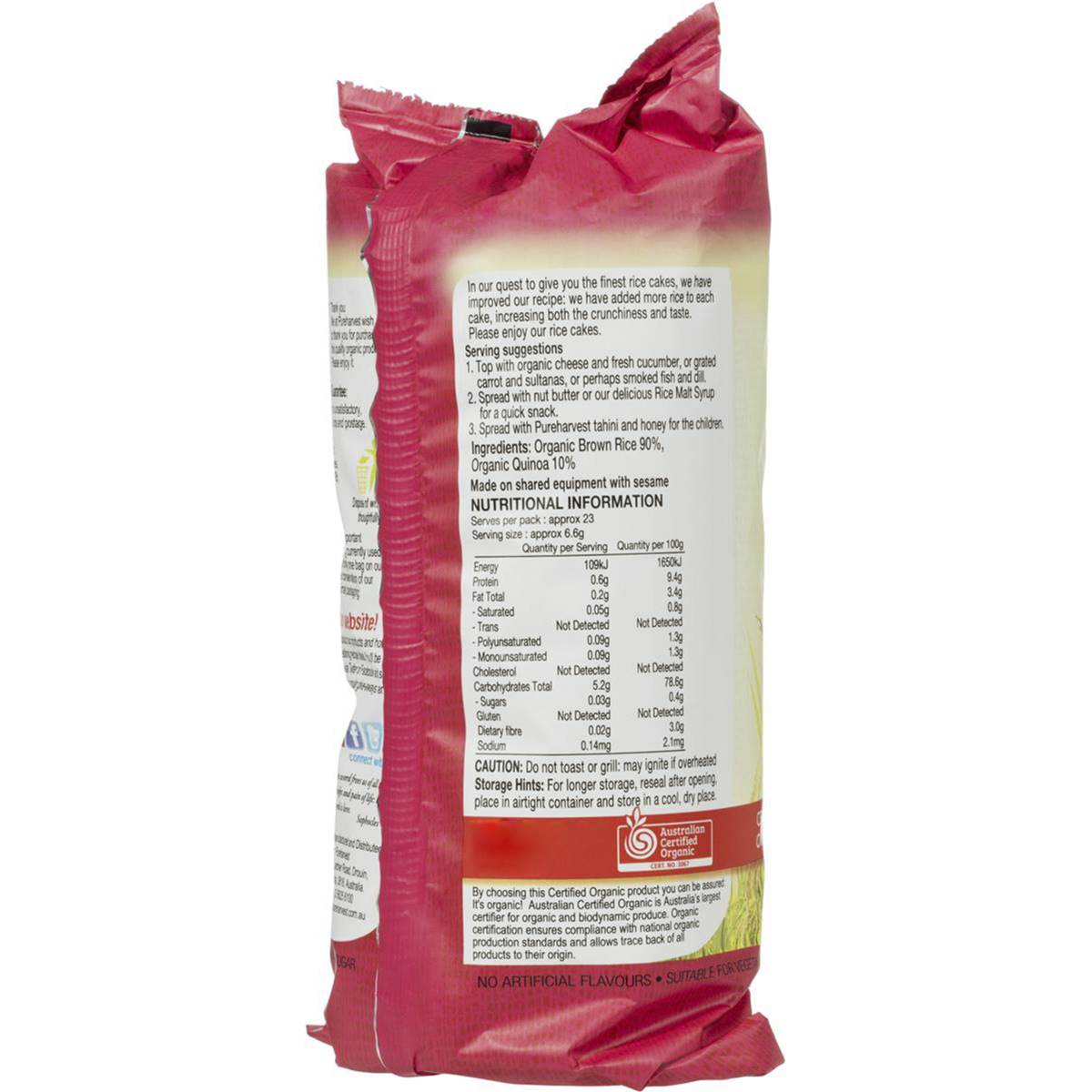 Pureharvest Rice Cakes Quinoa 150g Woolworths