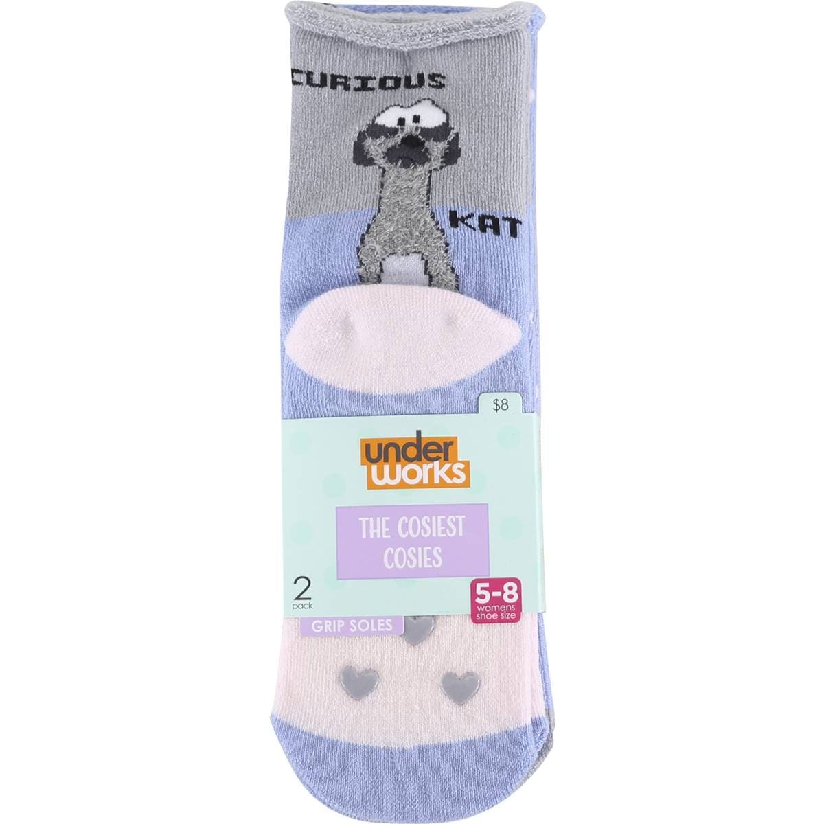 Underworks Novelty Slipper Sock Meerkat Sizes 5 To 8 2 Pack Woolworths