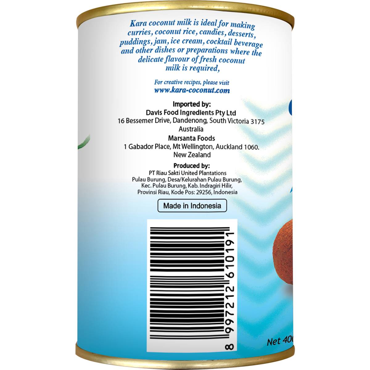 Kara Coconut Milk 400ml Woolworths