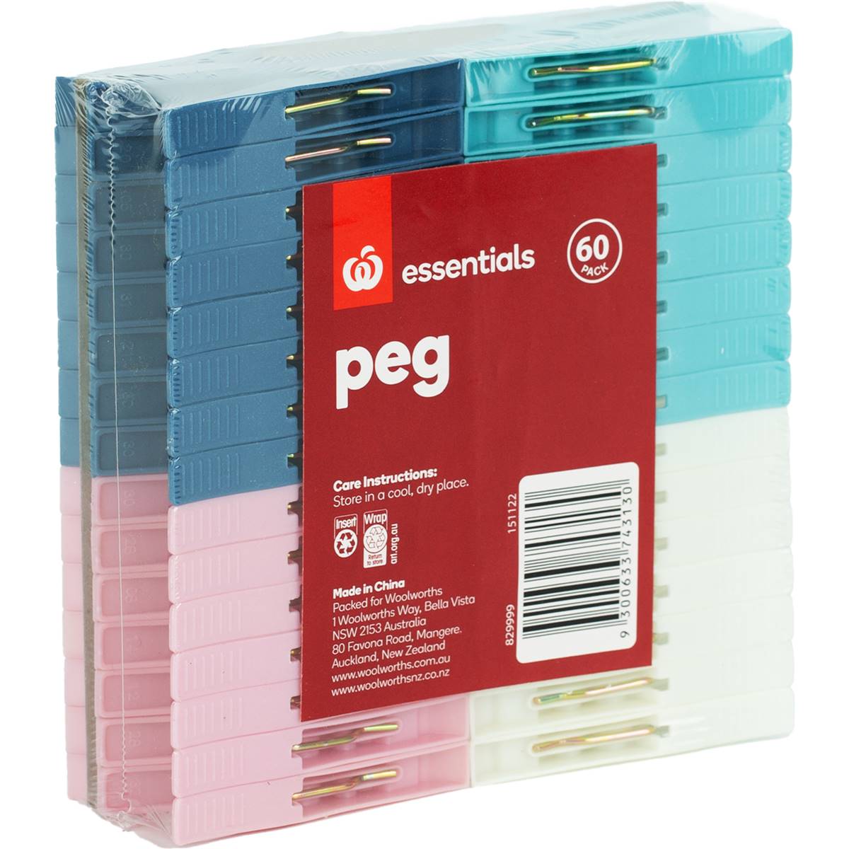 Essentials Peg 60 Pack Woolworths