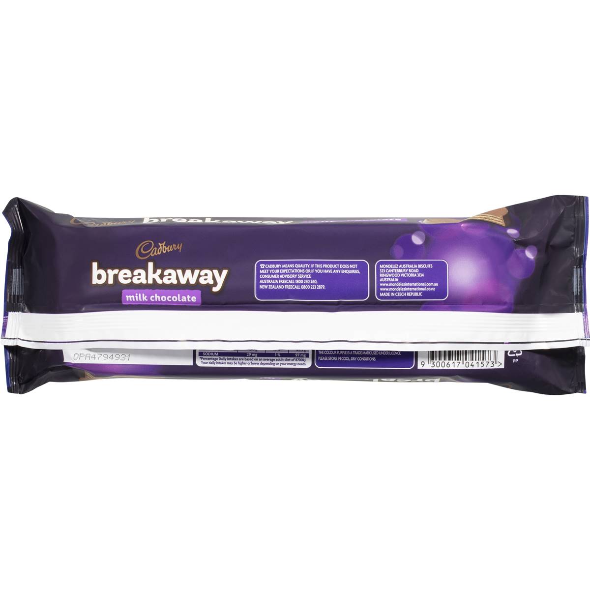 Cadbury Breakaway Milk Chocolate Biscuits 180g | Woolworths