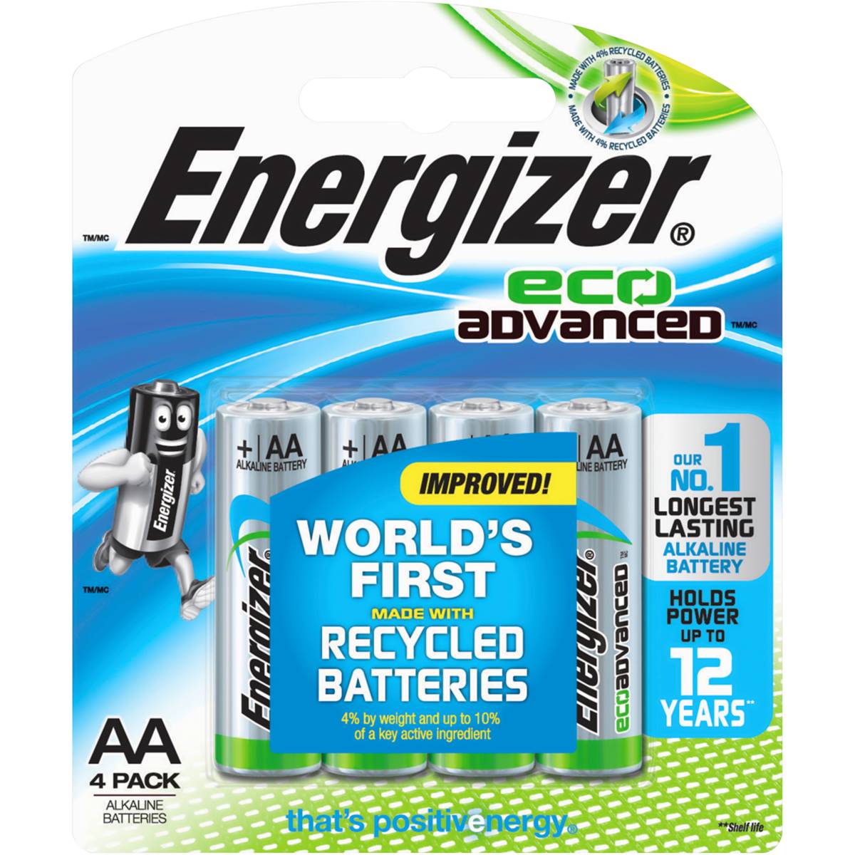 Energizer Eco Advanced Aa Batteries 4 Pack Woolworths