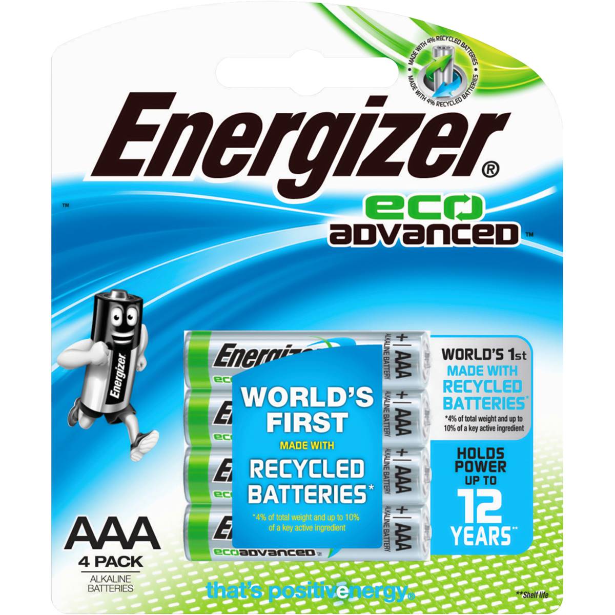 Energizer Eco Advanced Aaa Batteries 4 Pack Woolworths