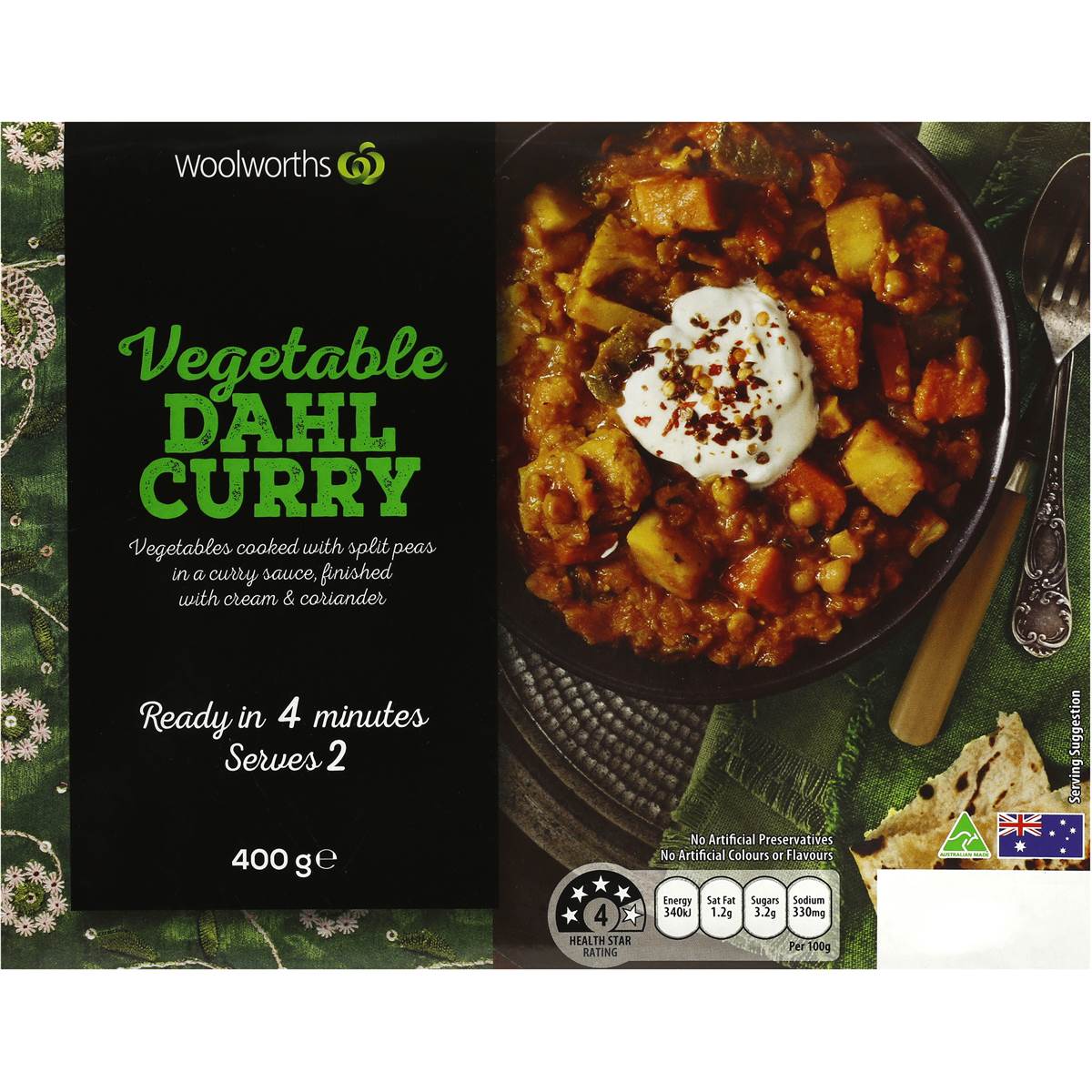 Woolworths Vegetable Dahl Curry 400g Woolworths