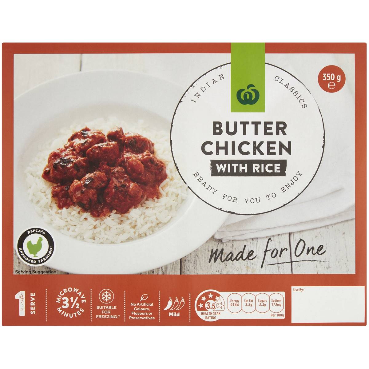 Woolworths Butter Chicken With Basmati Rice 350g Woolworths