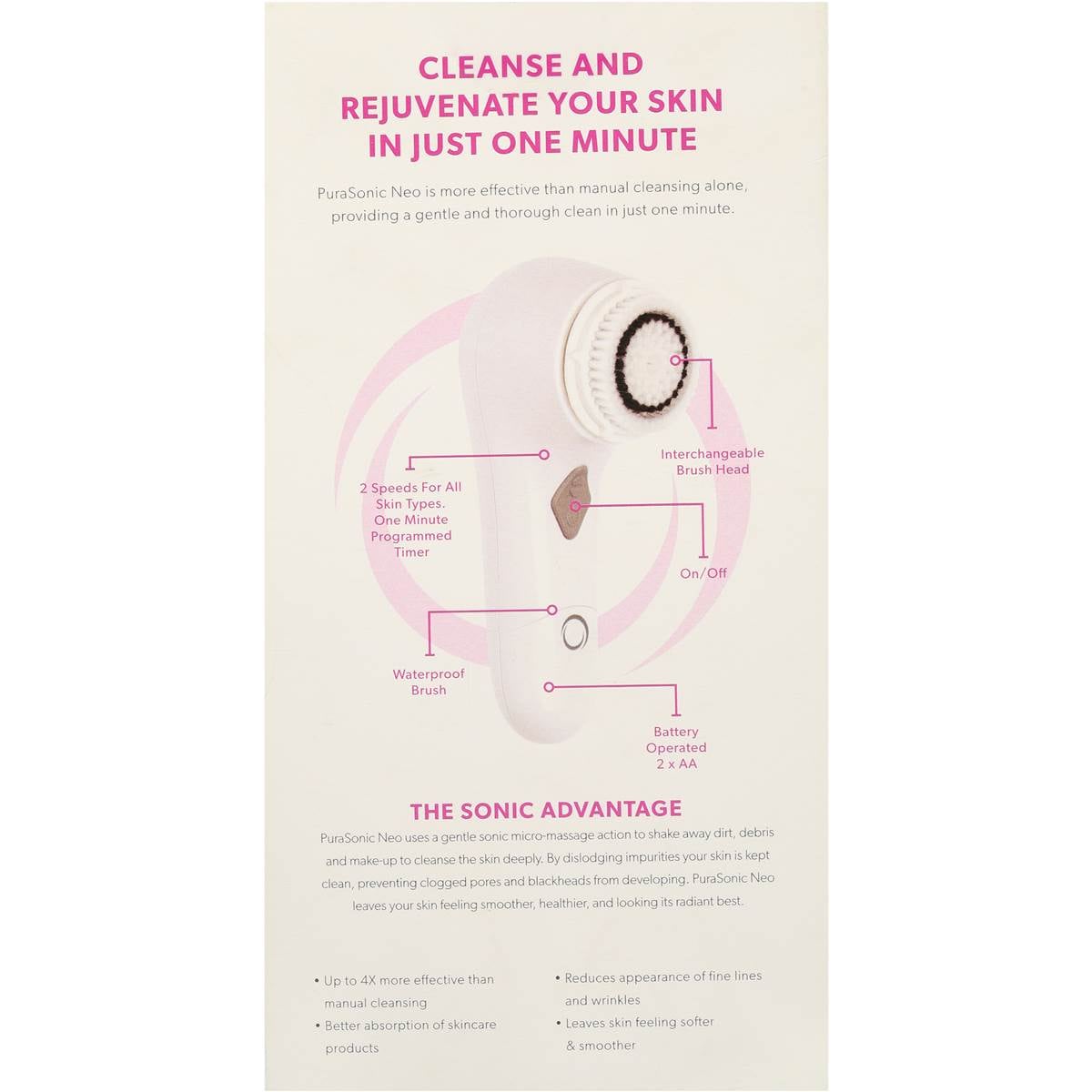 Purasonic Neo Facial Cleansing Brush Kit Each Woolworths