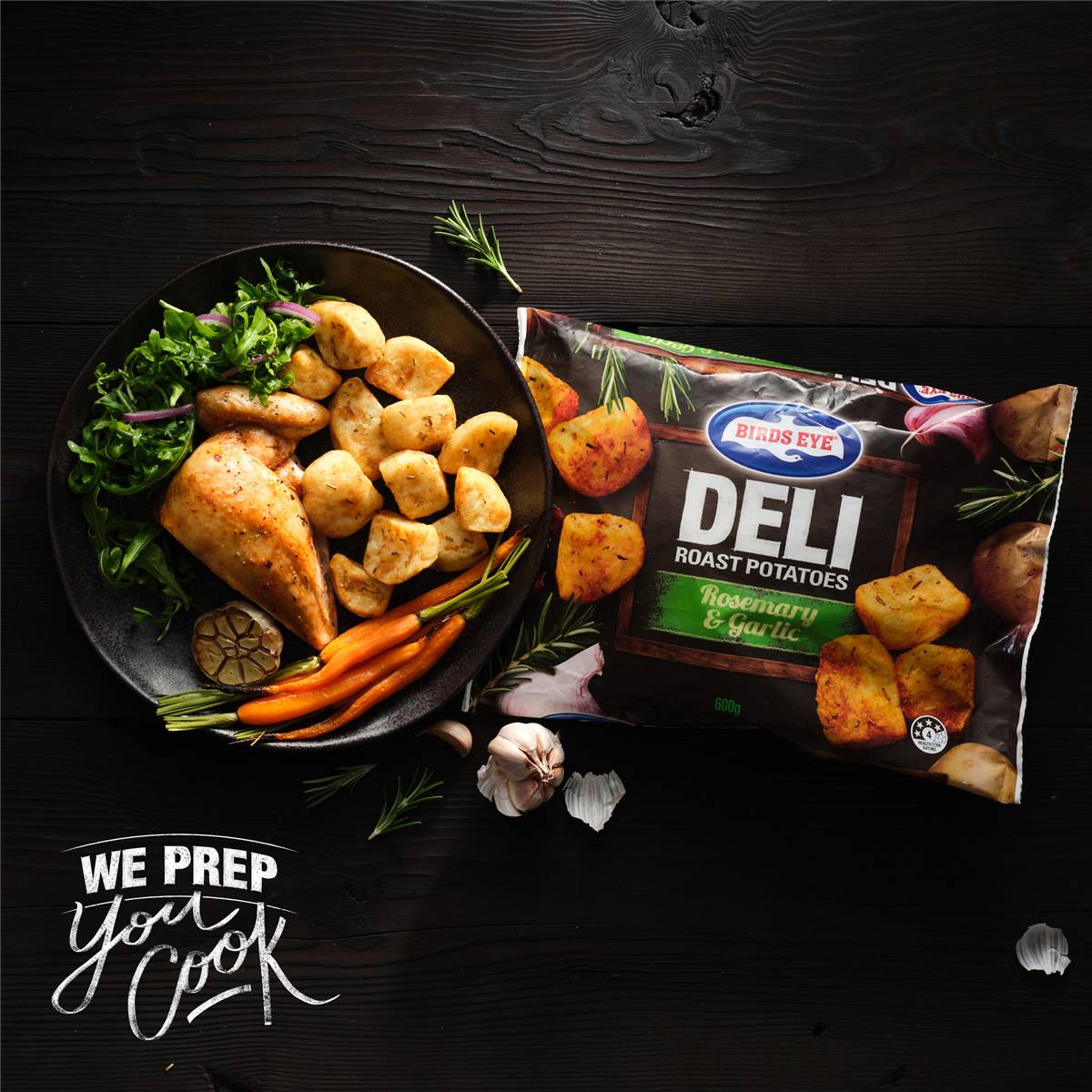 Birds Eye Deli Seasoned Roast Potatoes Rosemary Garlic G Woolworths