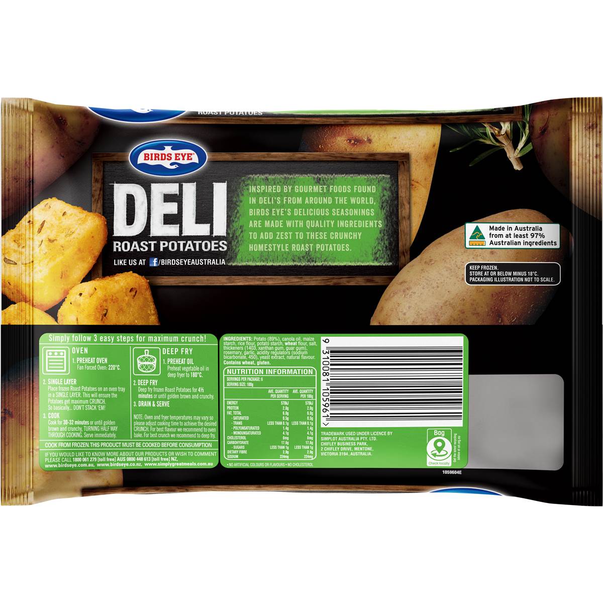 Birds Eye Deli Seasoned Roast Potatoes Rosemary & Garlic 600g Woolworths
