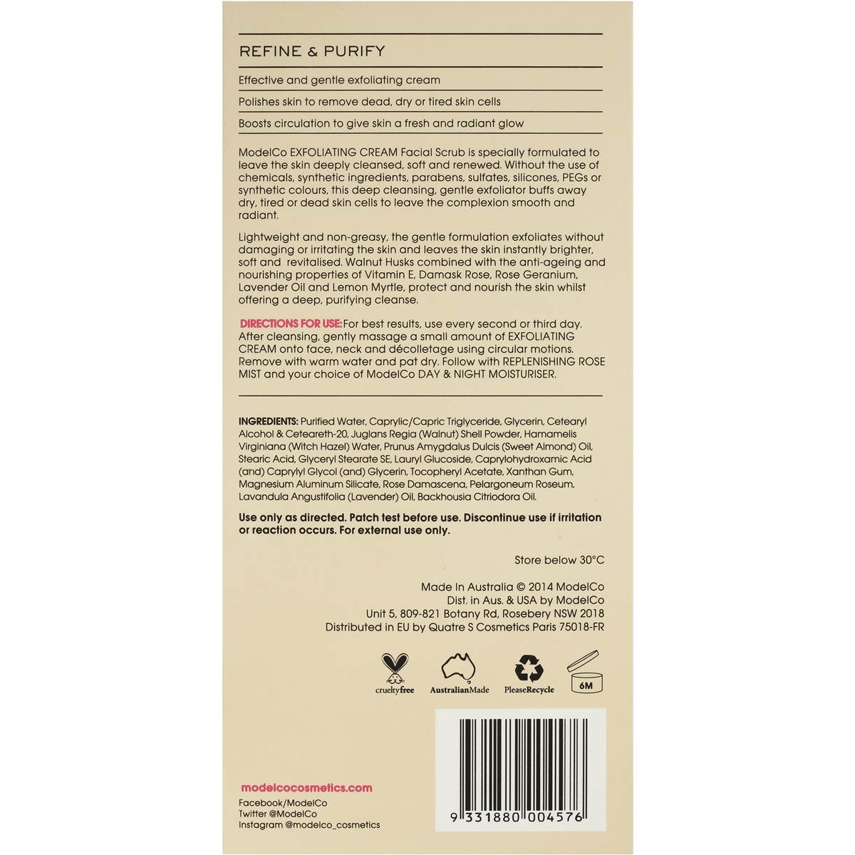 Mcobeauty Exfoliating Cream Facial Scrub 120ml Woolworths