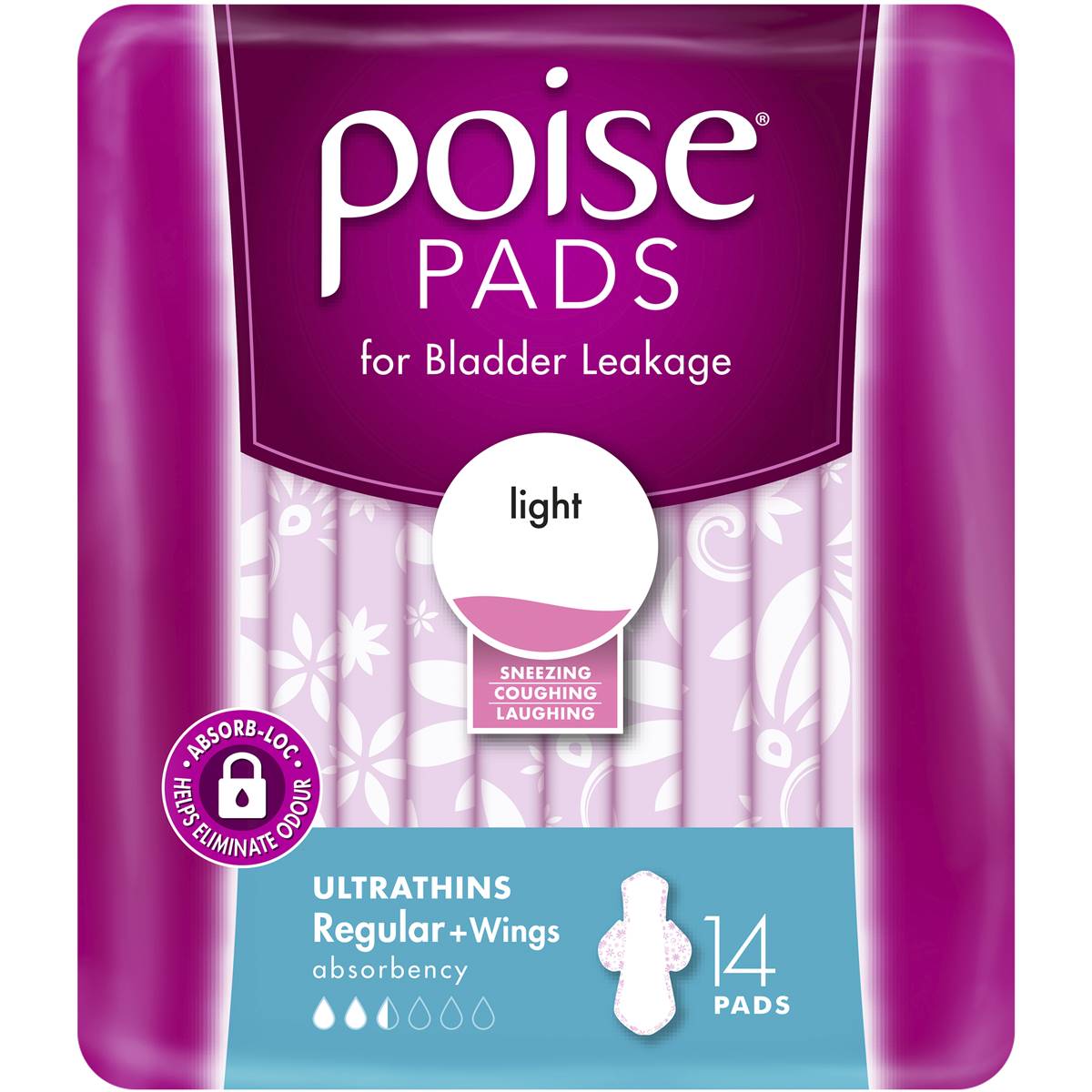 Poise Active Ultrathins With Wings Regular 14 Pack Woolworths
