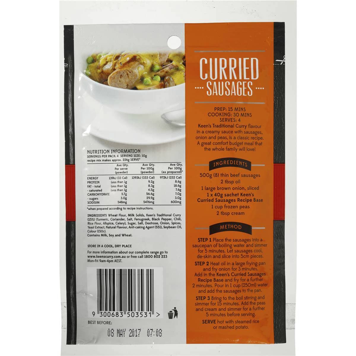 Keens Curried Sausage 40g Woolworths