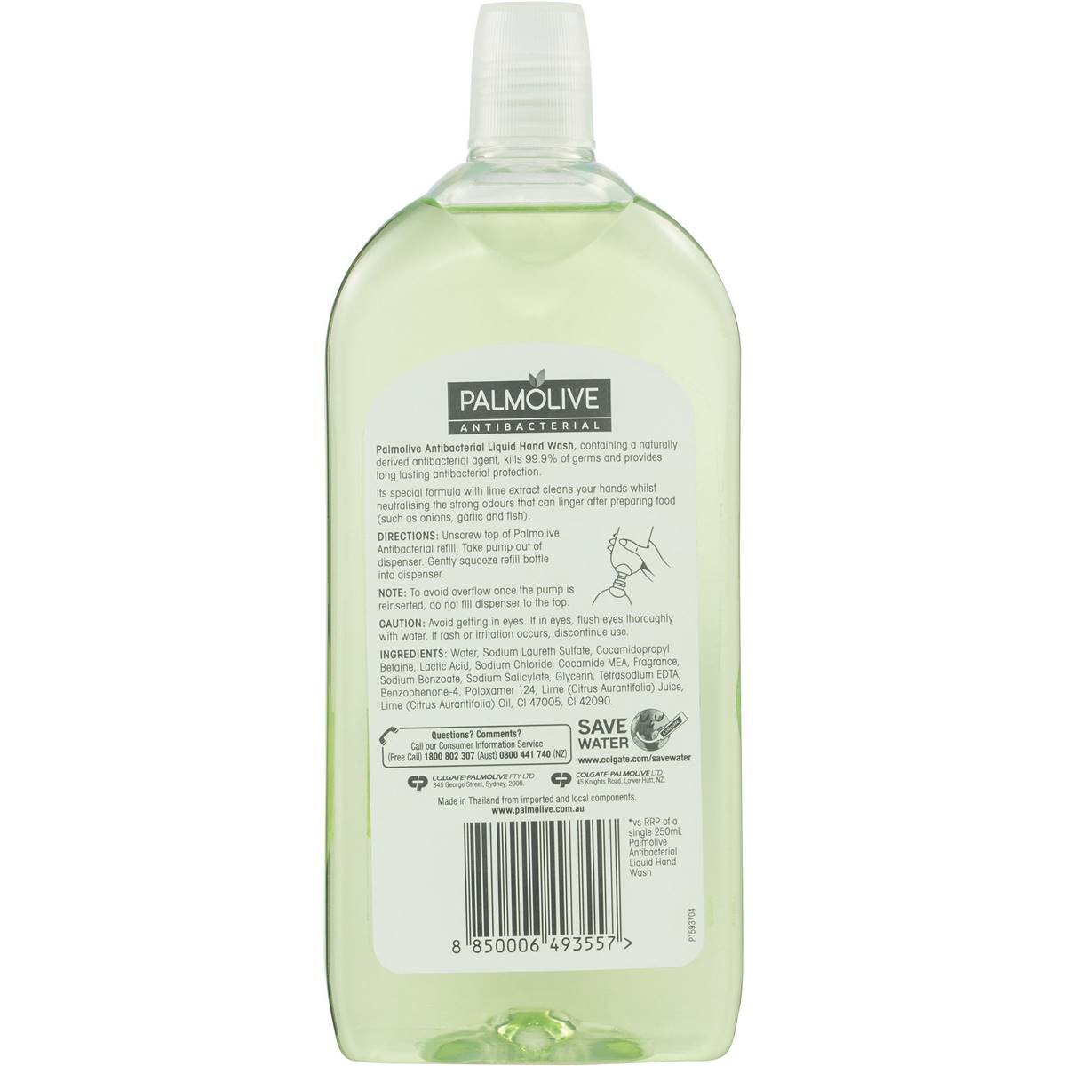 Palmolive Antibacterial Liquid Hand Wash Lime Refill & Save 500ml