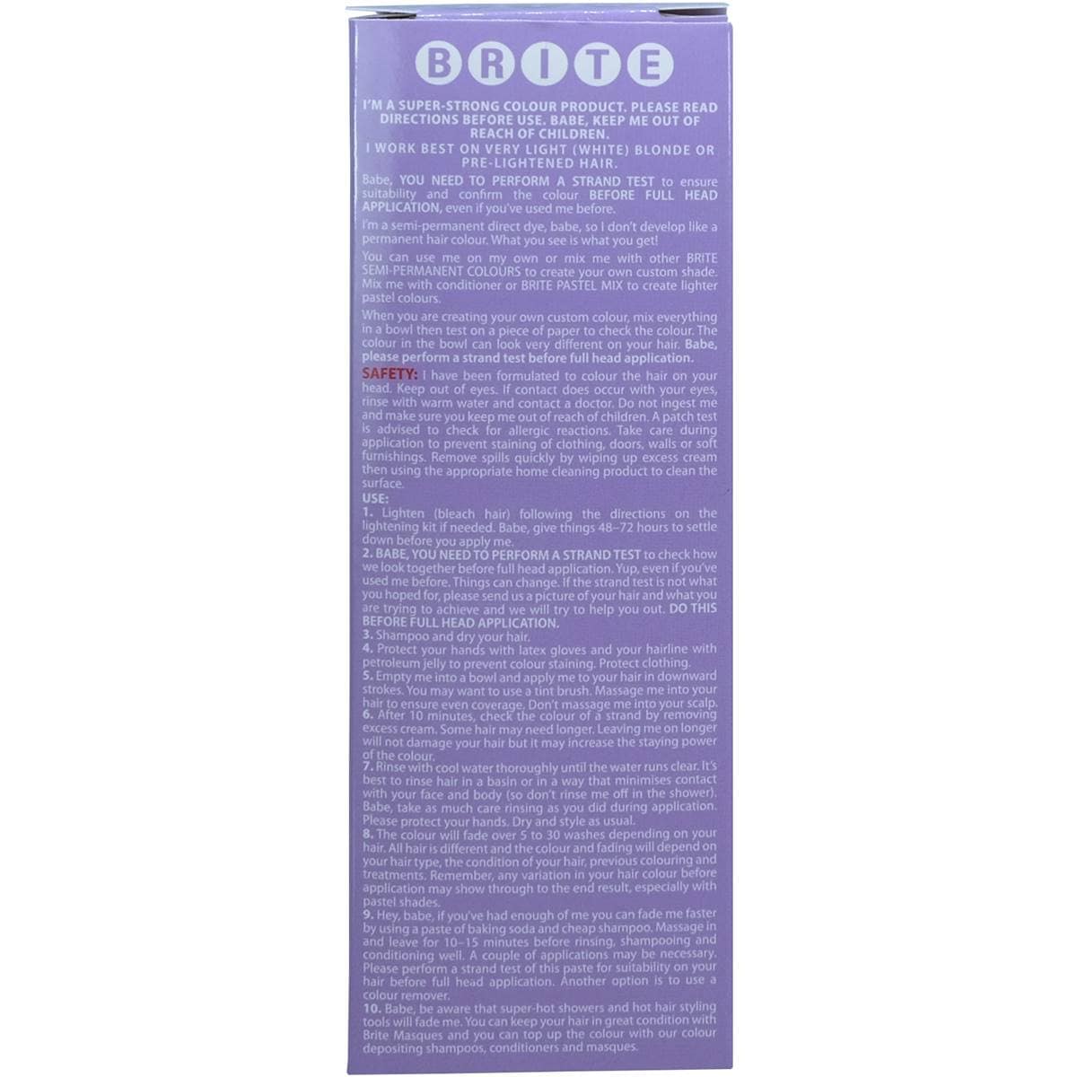 Brite Semi Permanent Hair Colour Colour Pastel Purple 75ml Woolworths