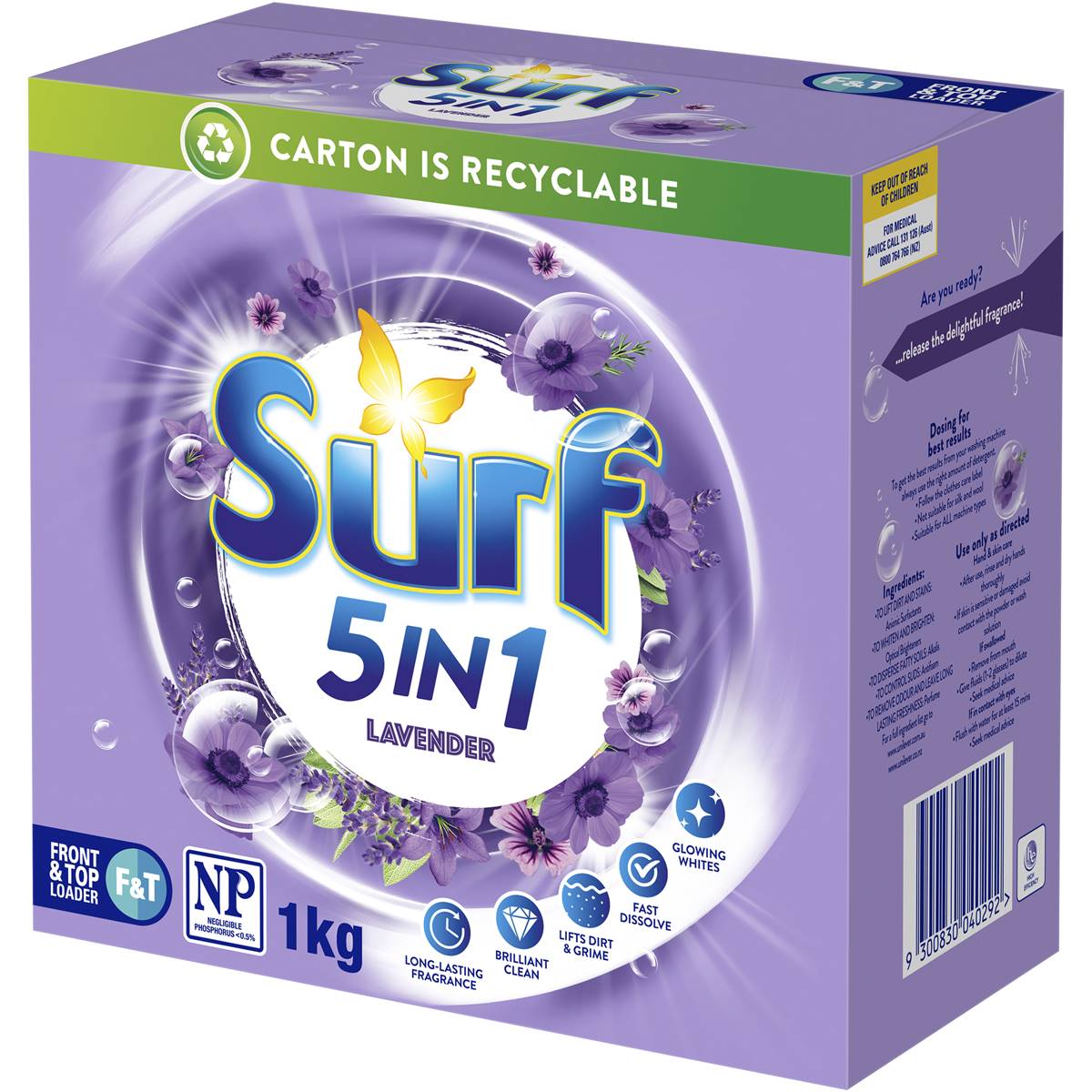 Surf Laundry Powder Top & Front Loader Lavender 1kg Woolworths