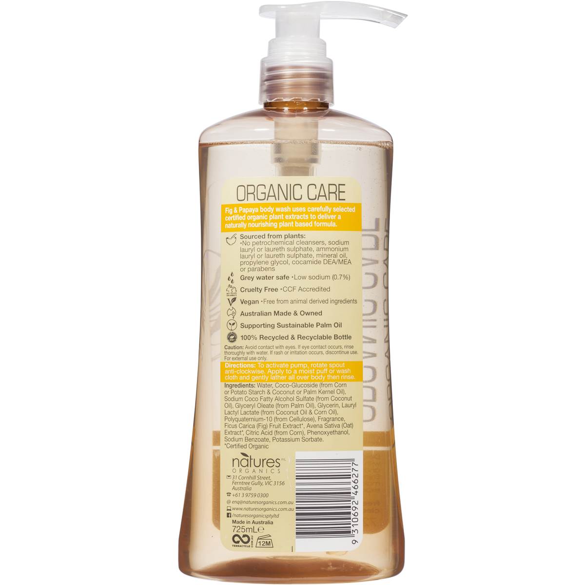 Organic Care Nourishing Body Wash 725ml Woolworths