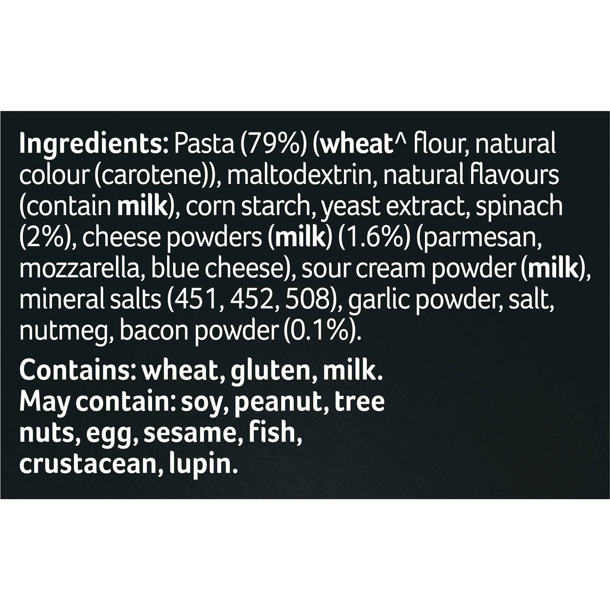 Continental Pasta Sensations Spinach Parmesan & Bacon Serves 2 91g Woolworths