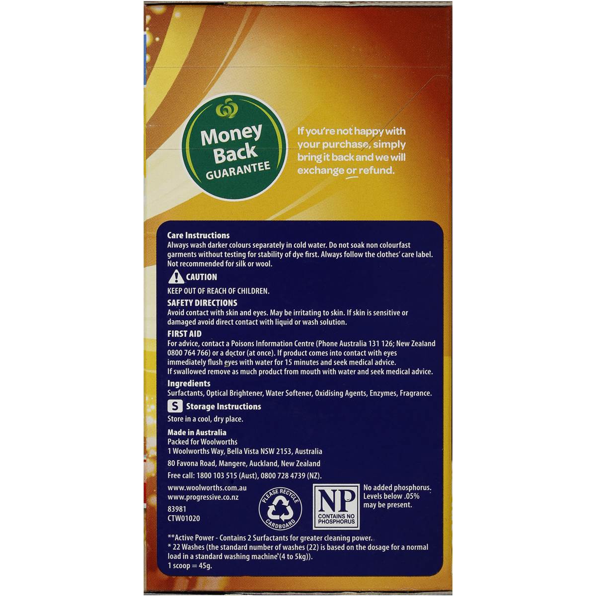 Woolworths Select Spring Blossom Front & Top Loader Laundry Powder 1kg