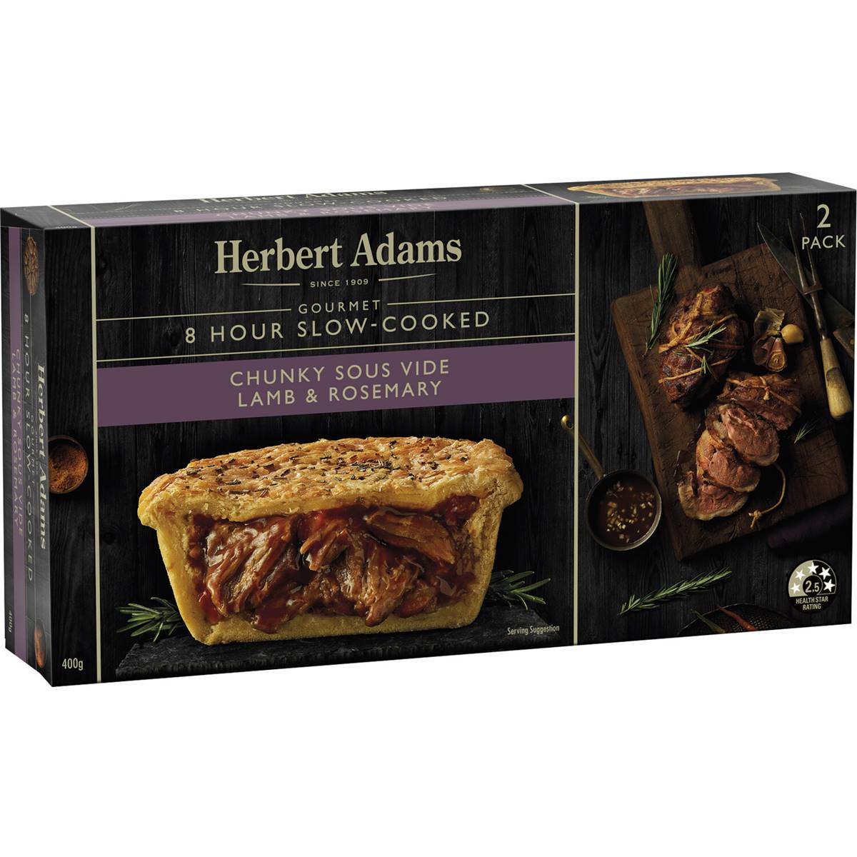 Herbert Adams Pie Lamb & Rosemary 2 Pack | Woolworths