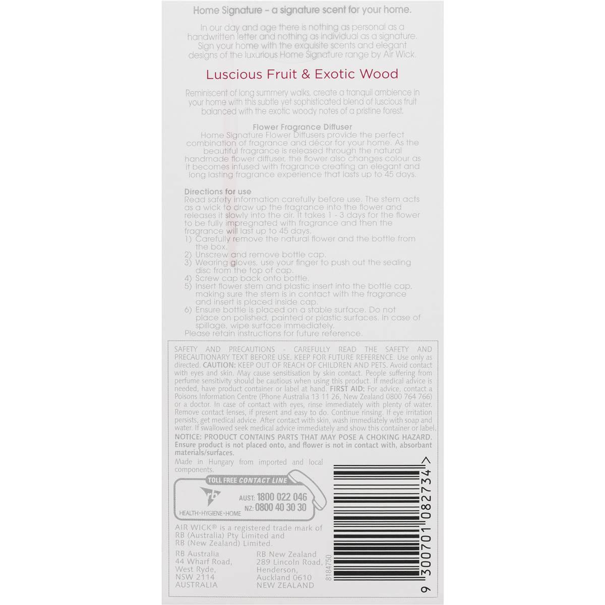 Air Wick Home Signature Flower Diffuser Luscious Fruit & Exotic Wood