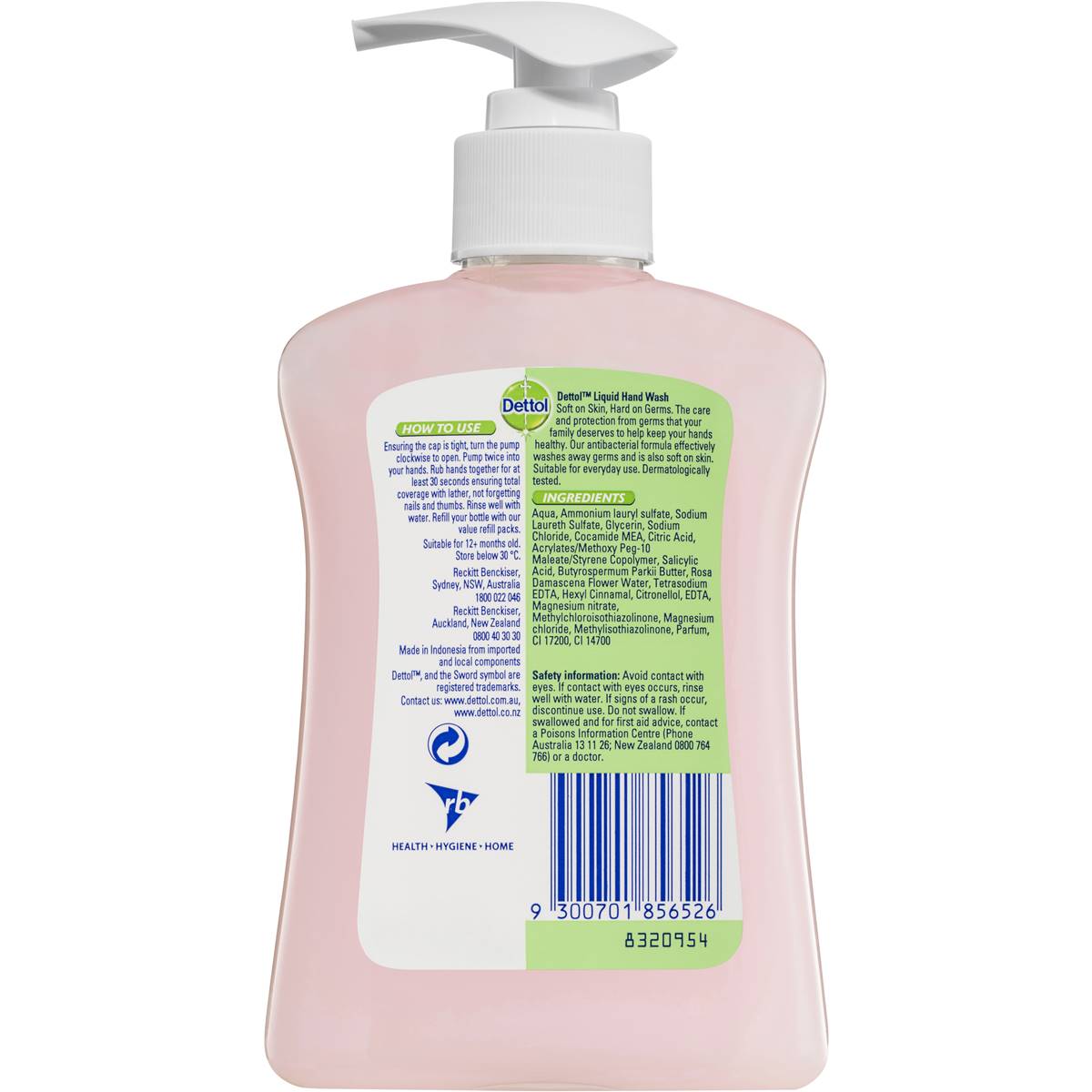 Dettol Antibacterial Liquid Hand Wash Pump Rose & Shea Butter 250ml
