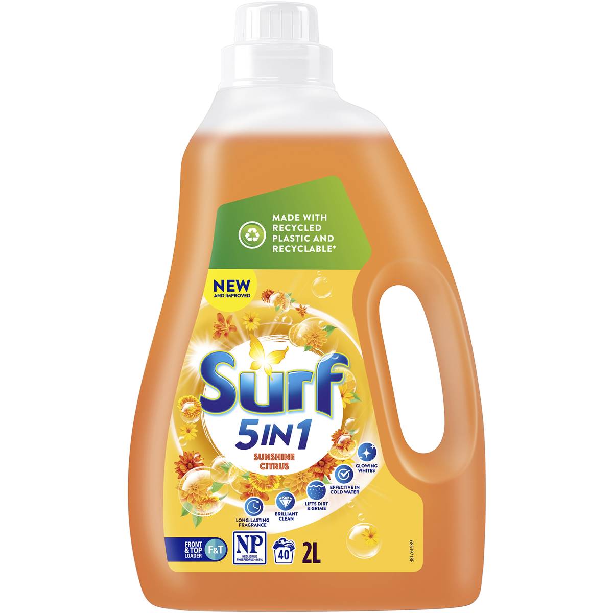 Surf Liquid Detergent Sunshine Lemons Front & Top Loader 2l Woolworths