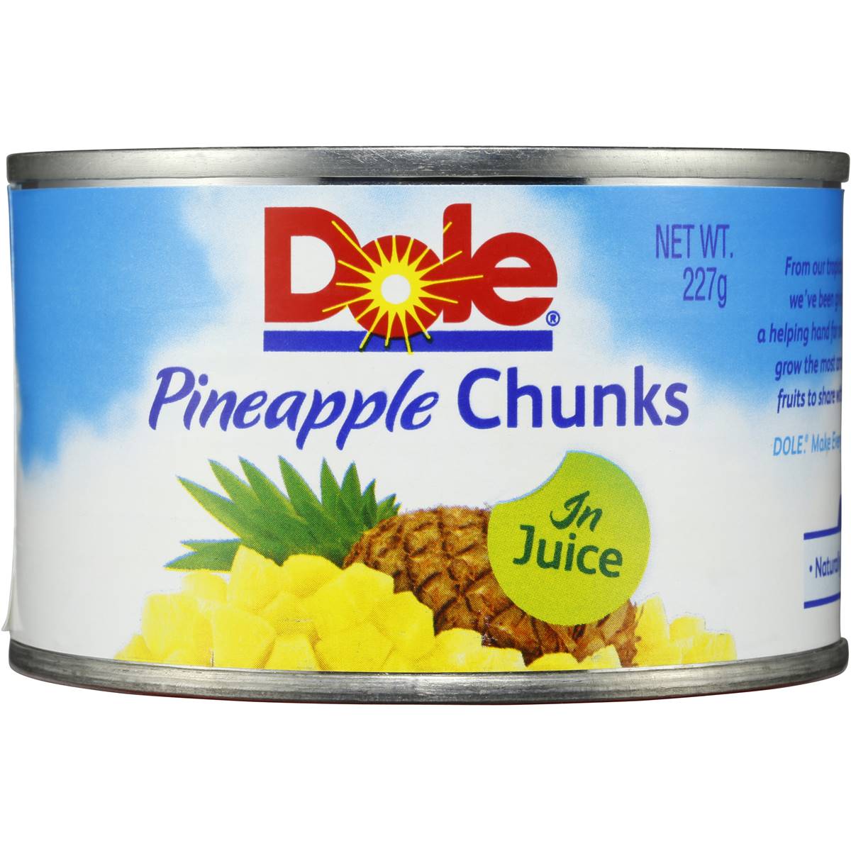 Dole Premium Tropical Pineapple Chunks In Juice 227g Woolworths