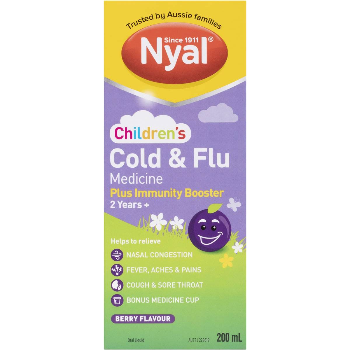 Nyal Children's Berry Cold & Flu Immunity Booster 2yrs+ 200ml Woolworths
